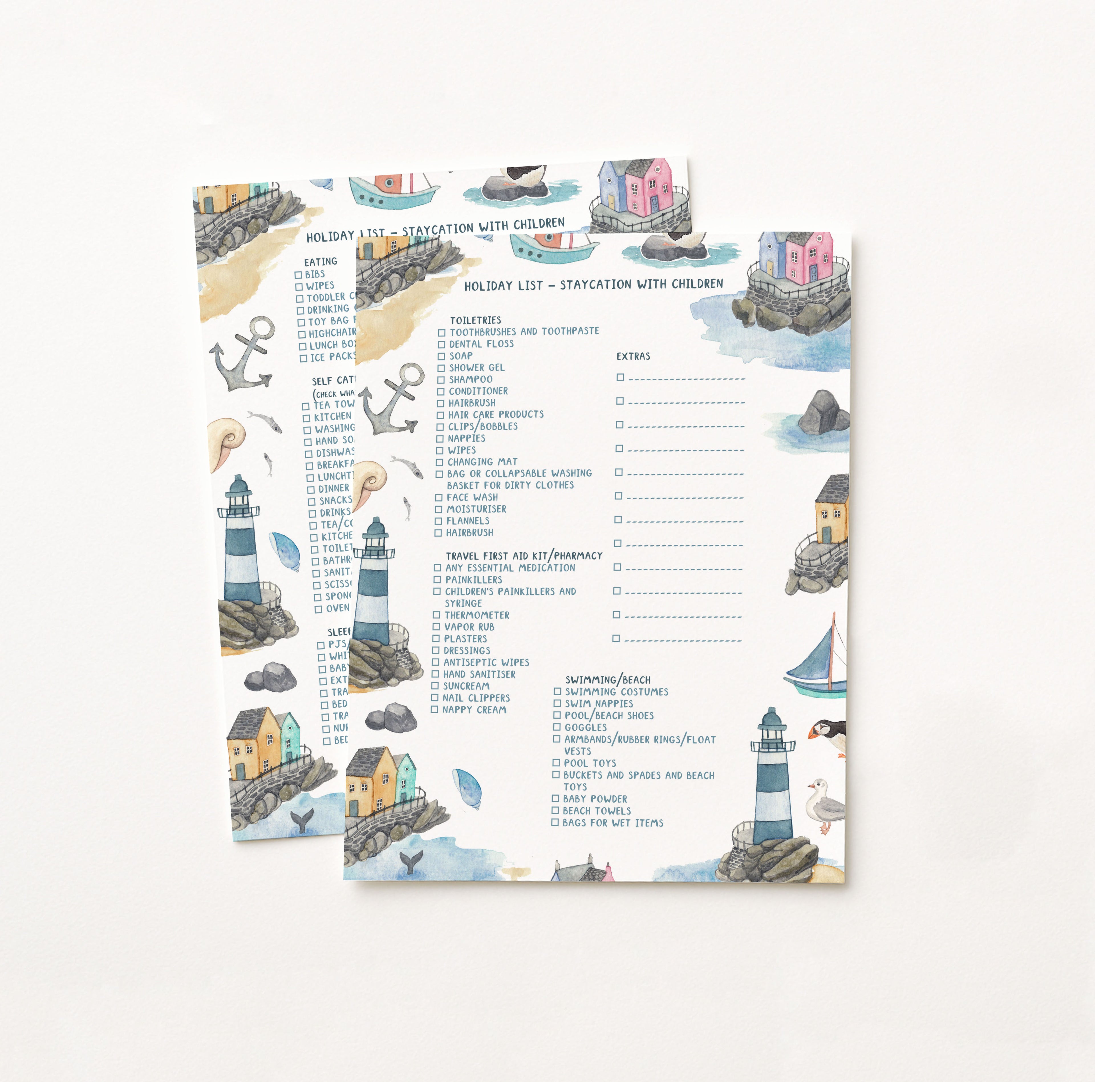 Holiday packing list - staycation printable