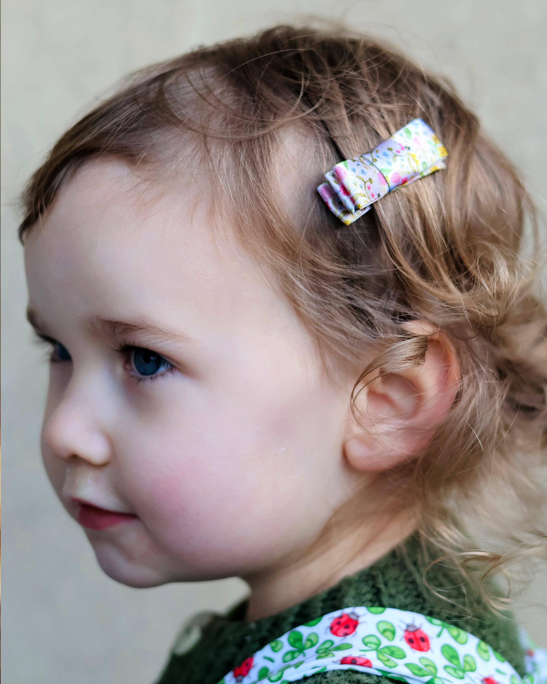 Blue tit - Ribbon Lined Hair Bow - pack of two