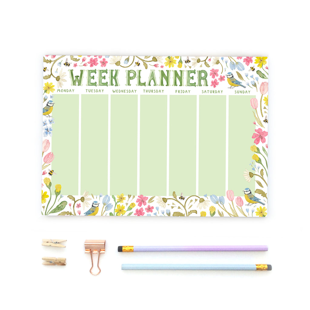 Blue tit floral overwhelm printable kit