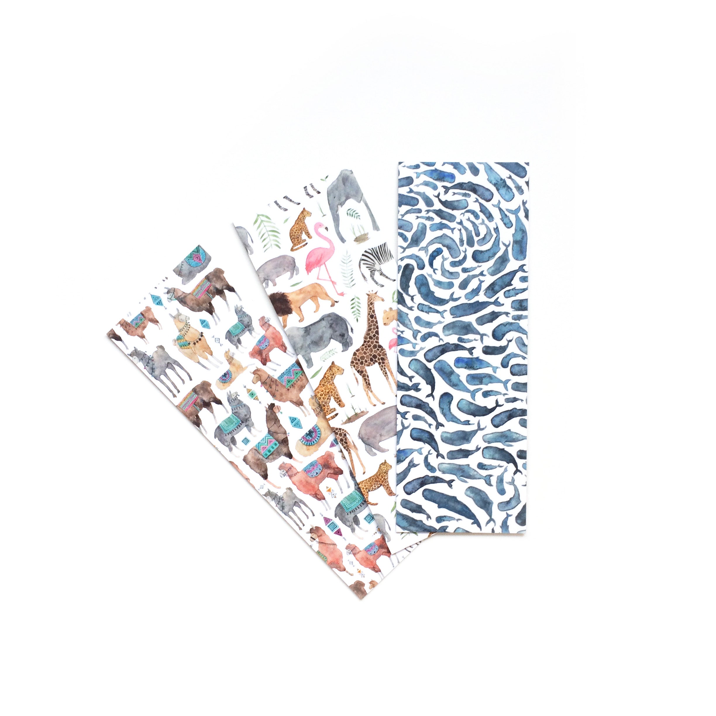 Pack of three - double sided bookmarks