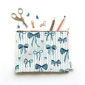 Coquette blue bows large pouch
