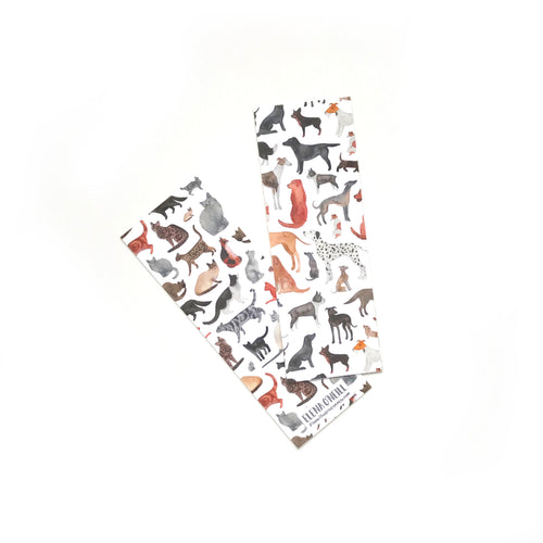 Cats and dogs double sided bookmark