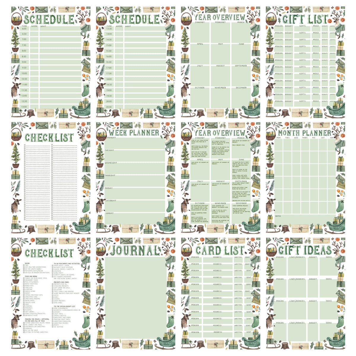 Christmas planner printable bundle