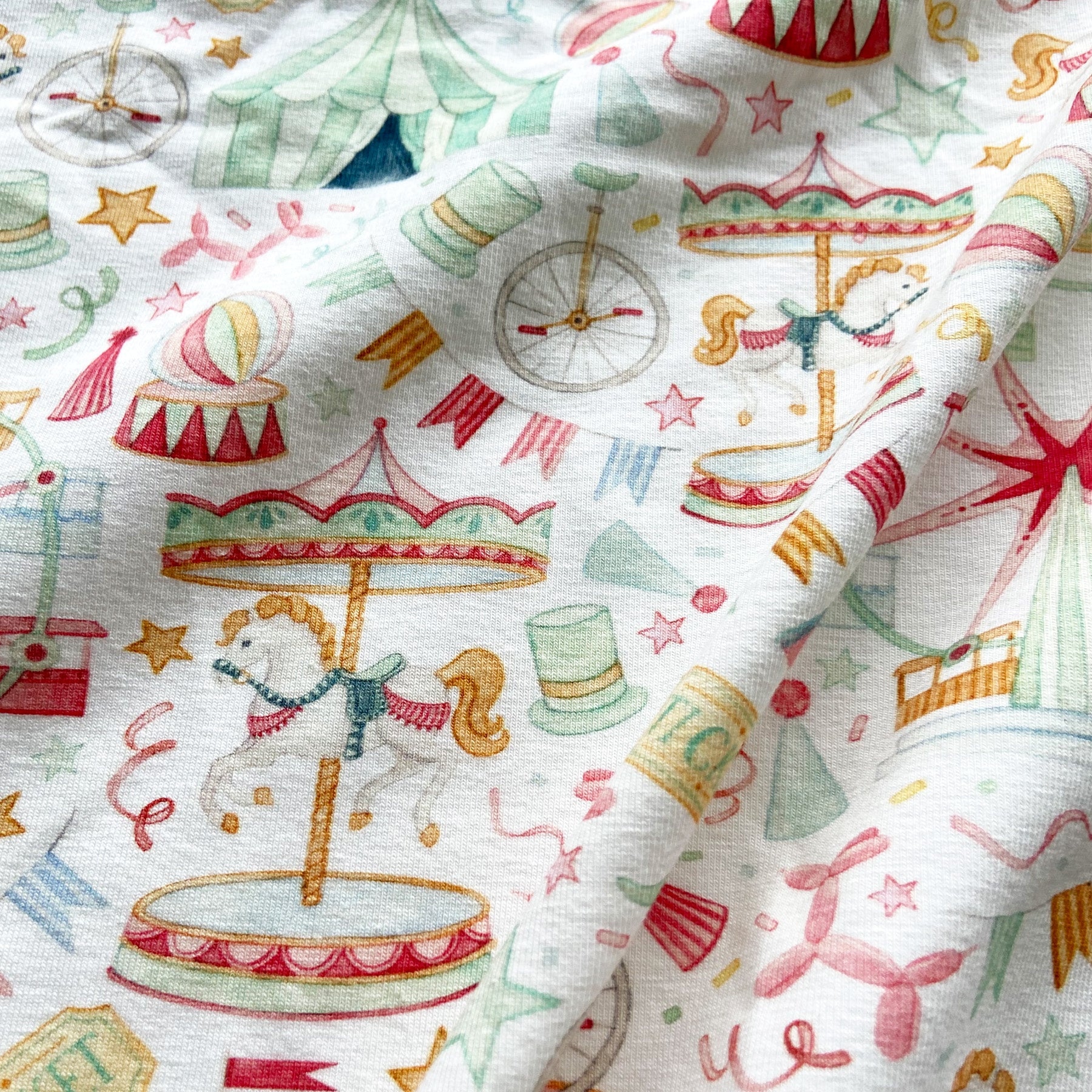 Fat Quarter Circus organic jersey fabric