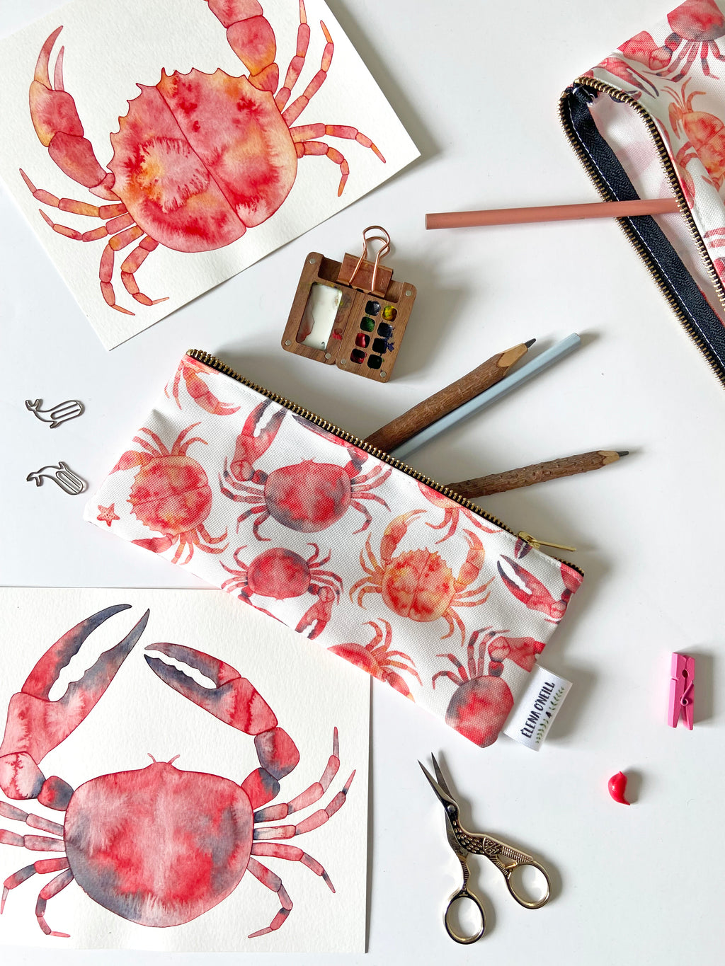 Crab pencil case