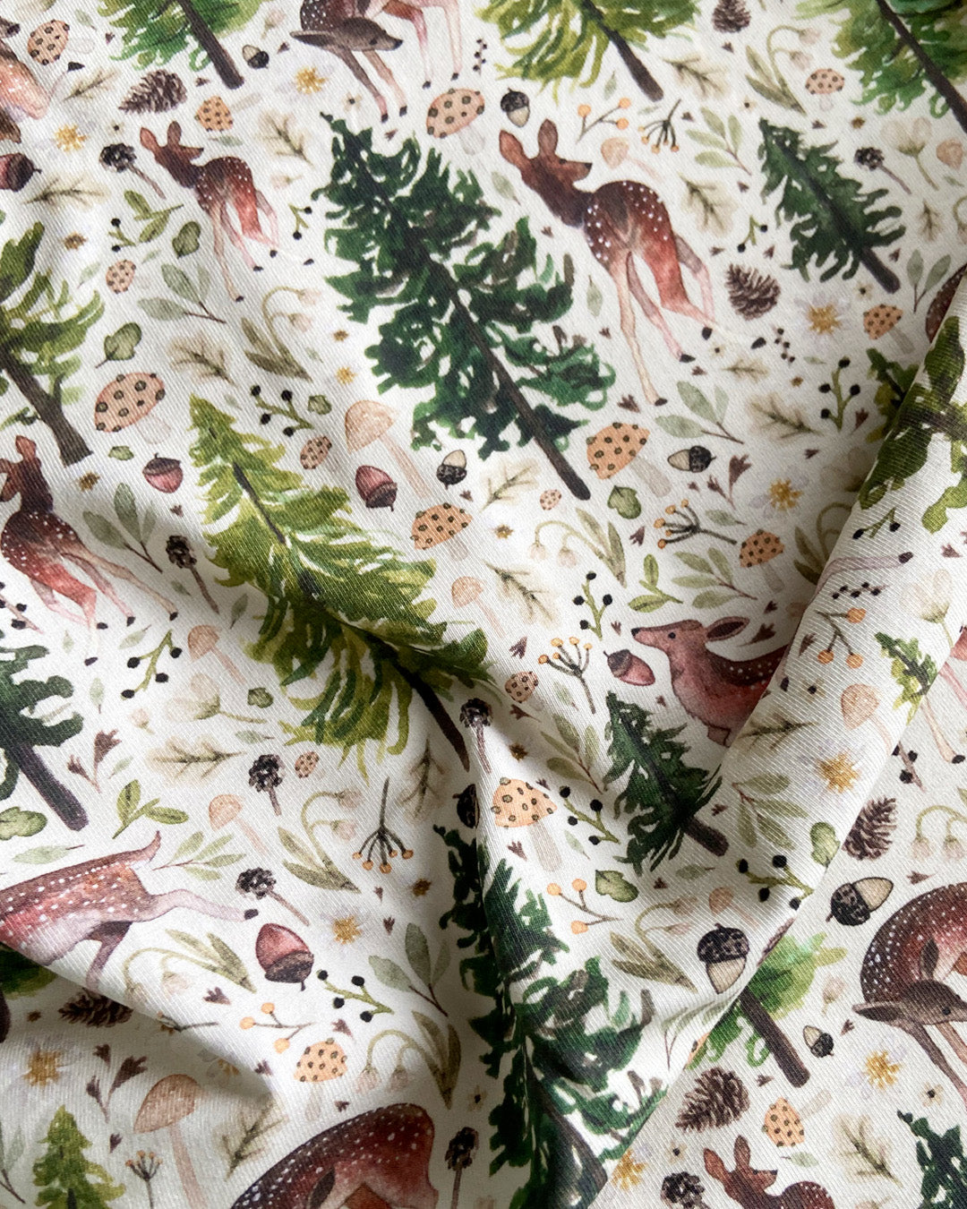 1/2m Deer Glade organic jersey fabric