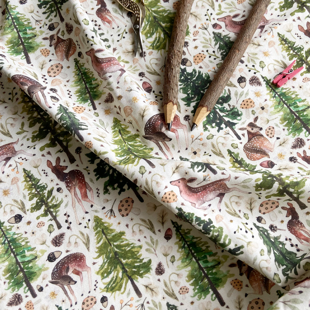 1/2m Deer Glade organic jersey fabric