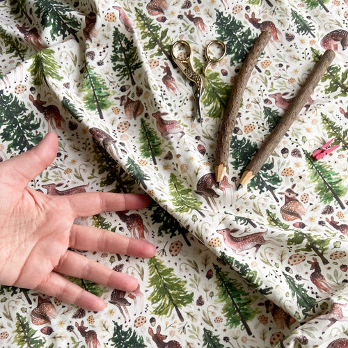 1/2m Deer Glade organic jersey fabric