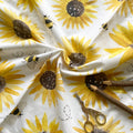1m + extra large sunflower organic jersey fabric