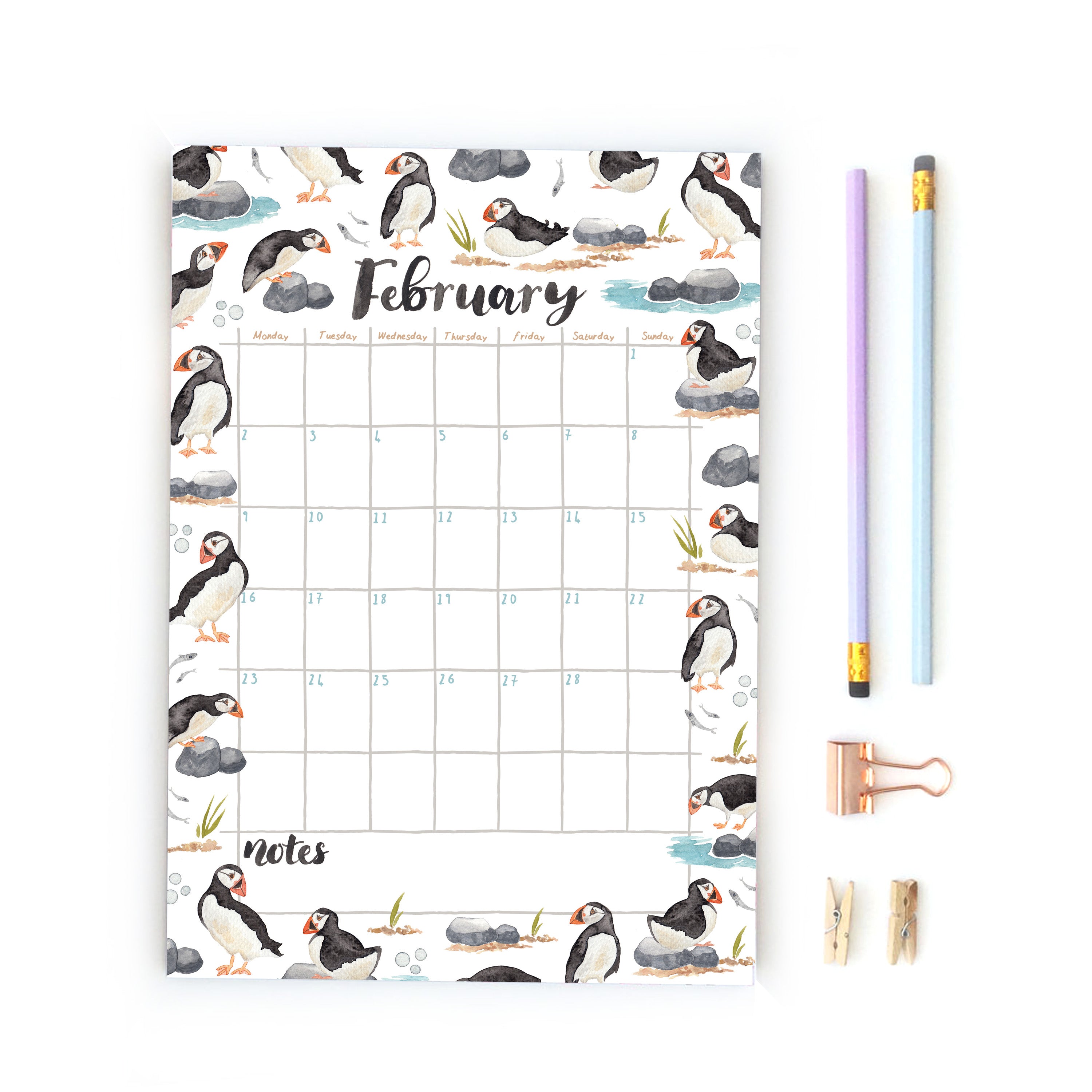 Calendar pages digital download printable