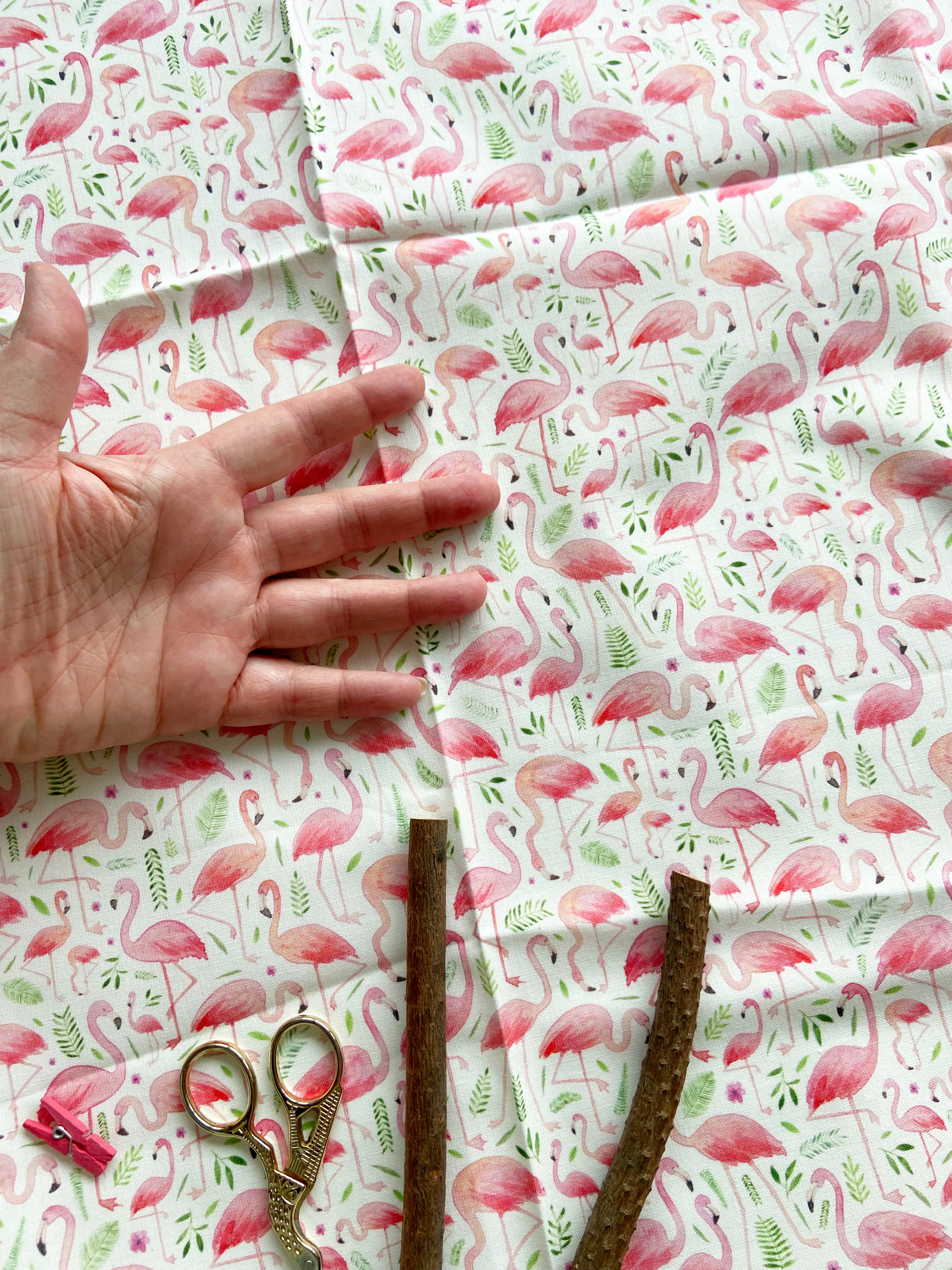 1m + flamingo cotton fabric
