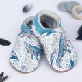 Whale - Barefoot soft sole shoes - inch blue - handmade in the UK