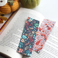Floral fox and pheasant double sided bookmark