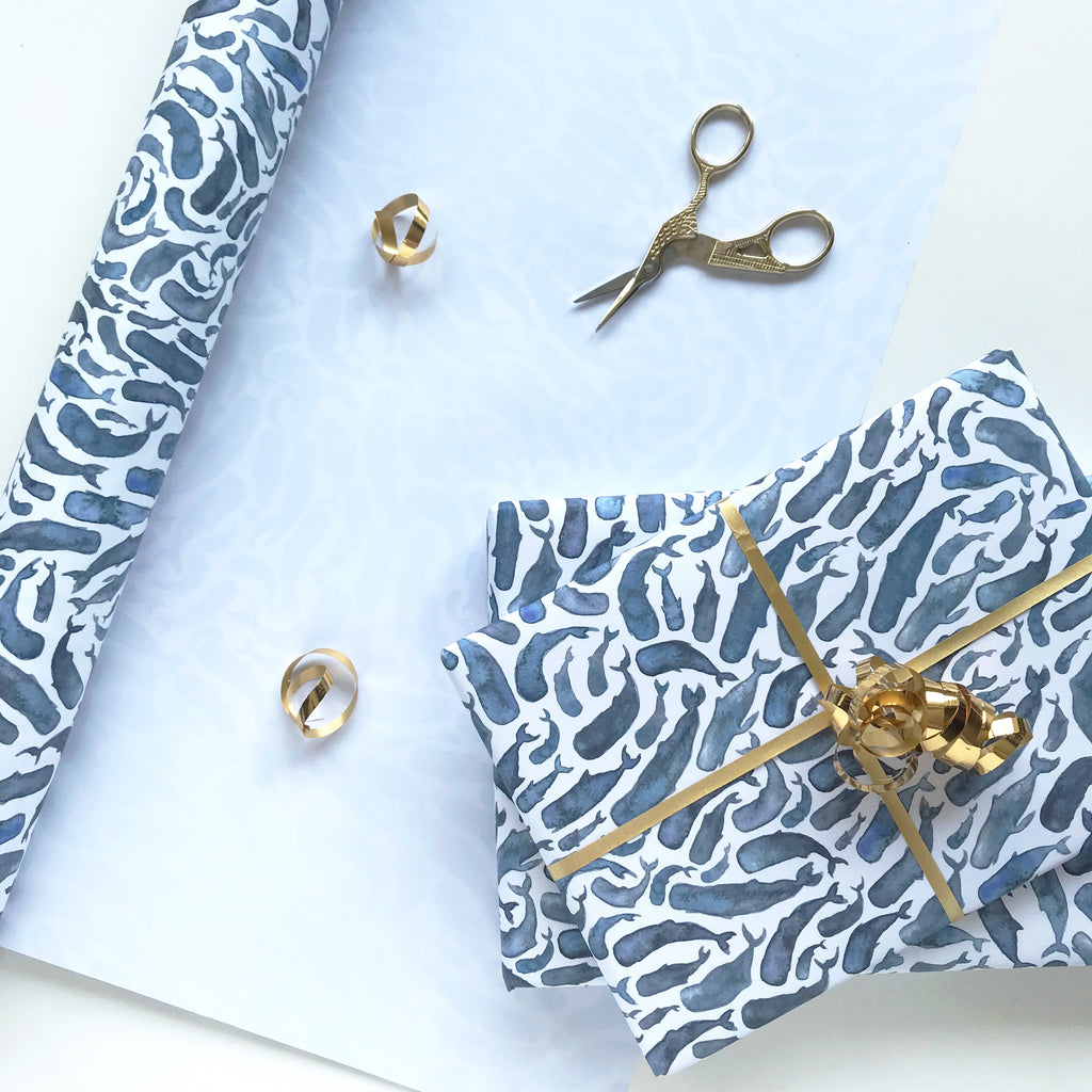 Whale - wrapping paper
