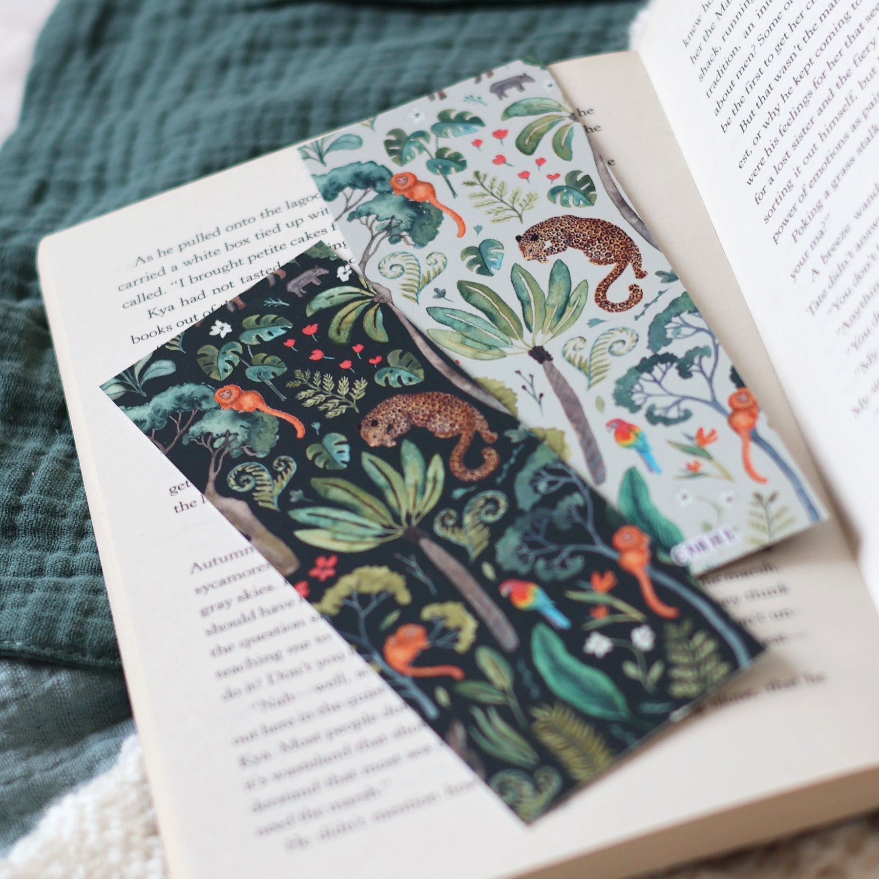 jungle double sided bookmark