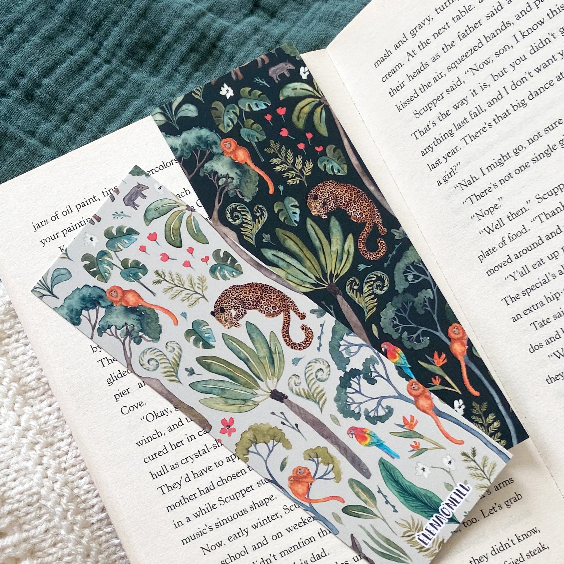 jungle double sided bookmark