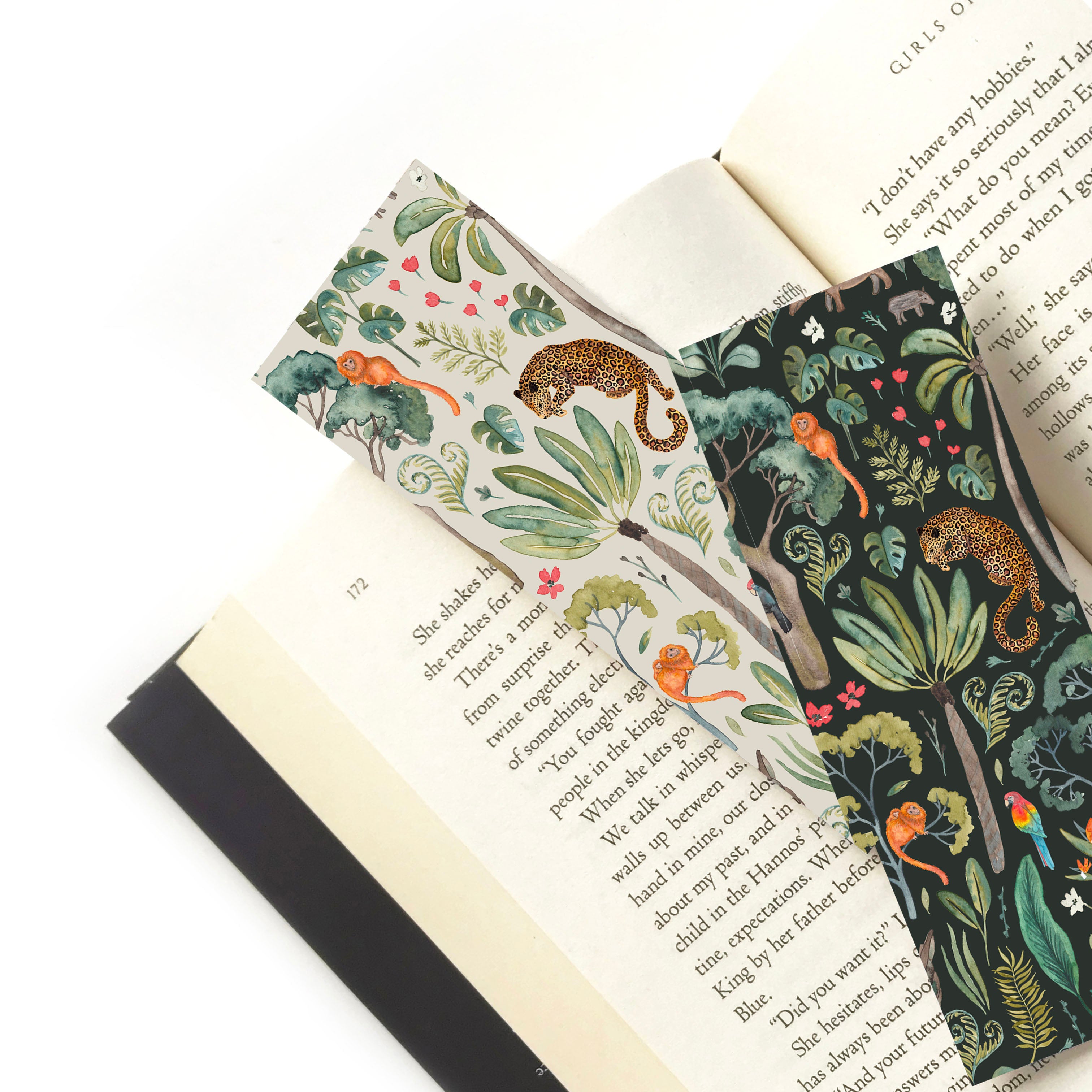 jungle double sided bookmark