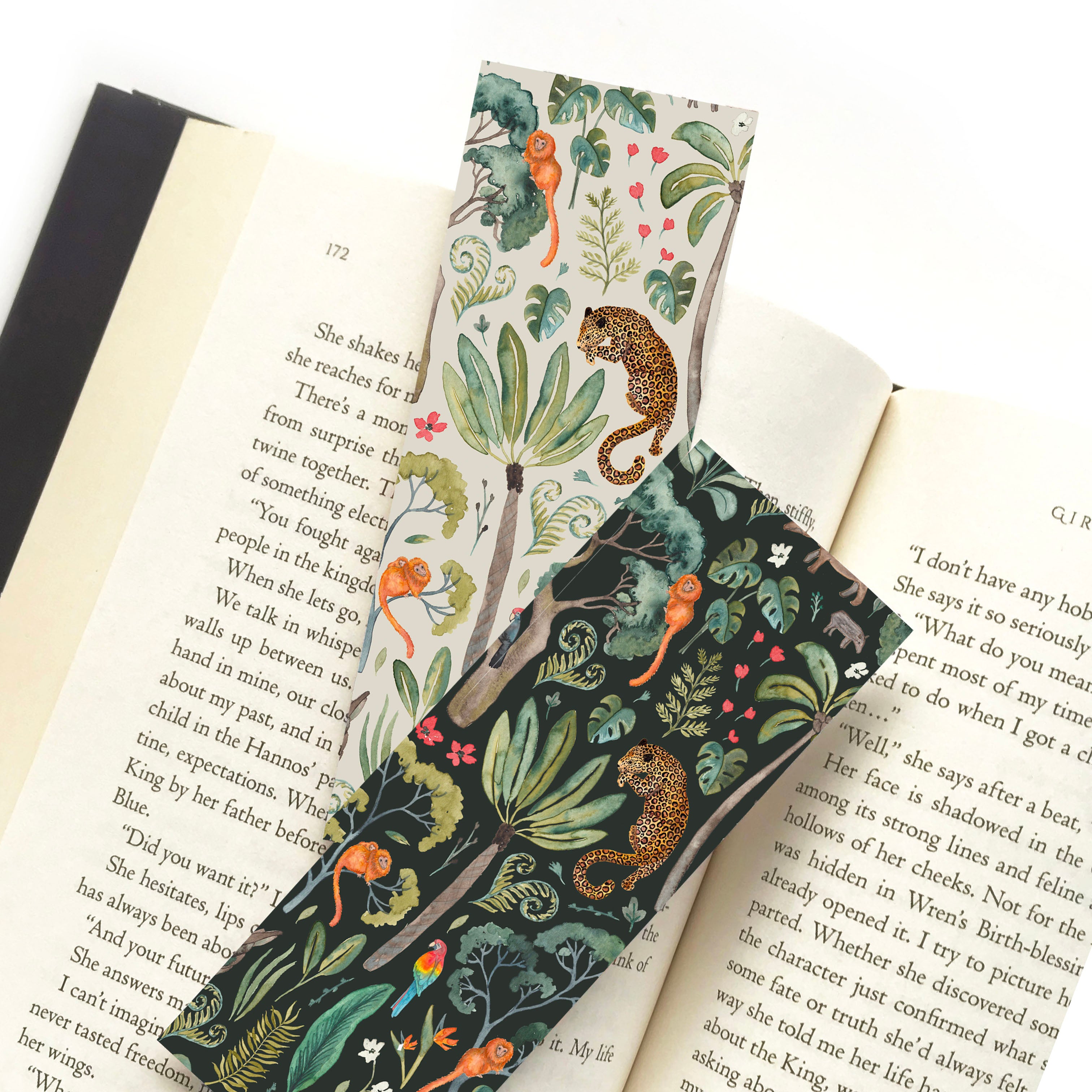 jungle double sided bookmark