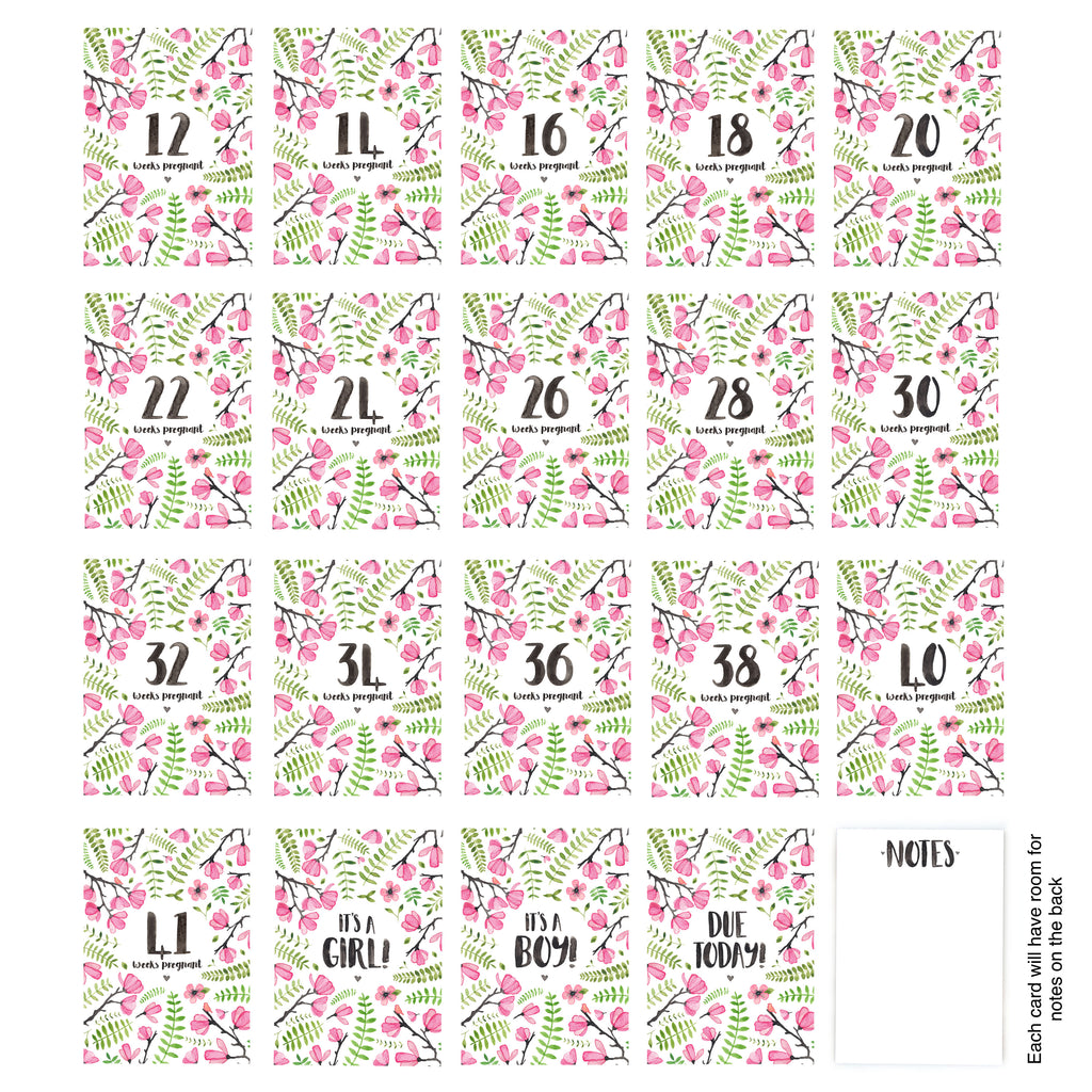 Pregnancy Milestone Cards - Cherry Blossom