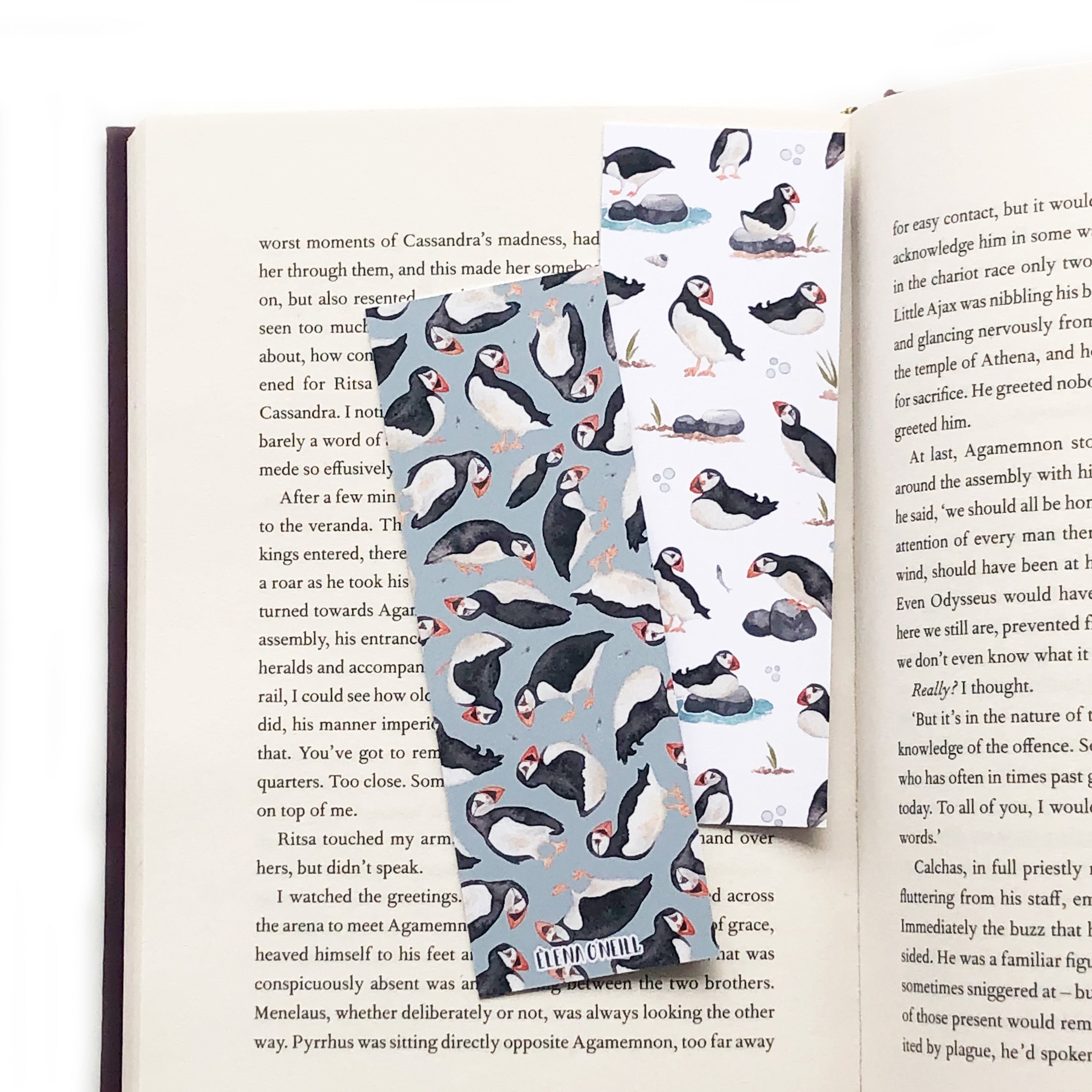 Puffin double sided bookmark