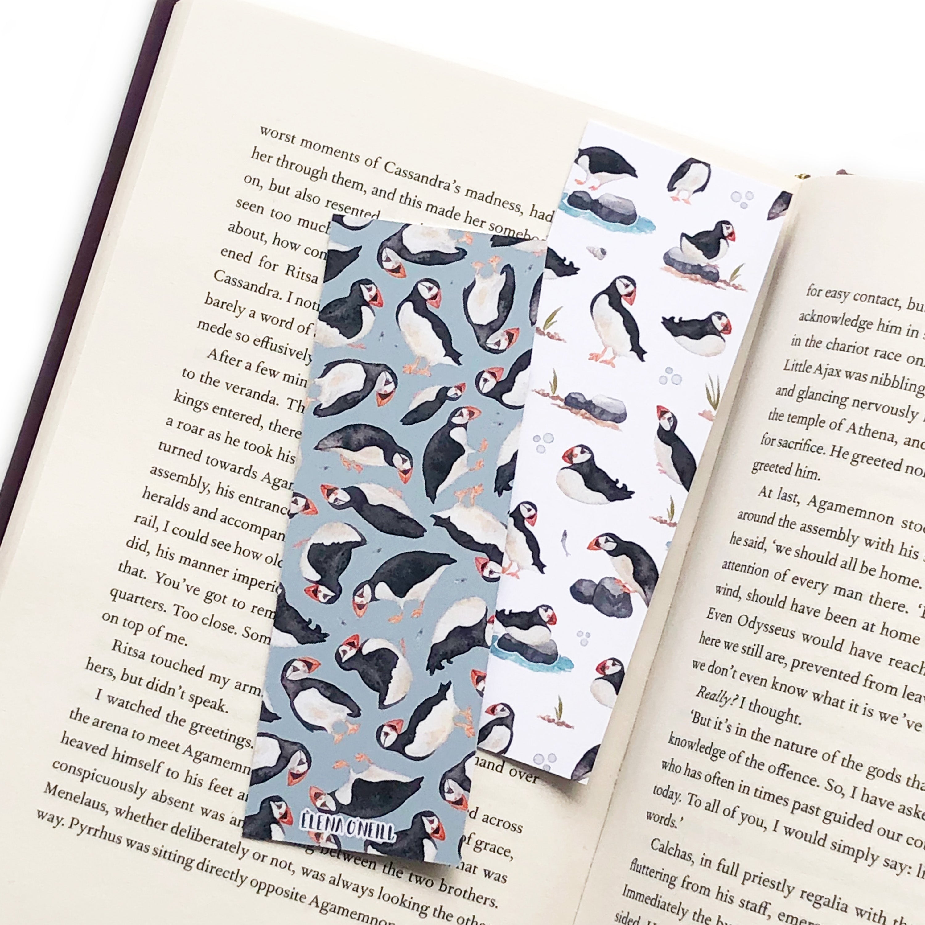Puffin double sided bookmark