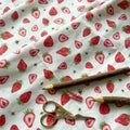 1m + small strawberry organic jersey fabric