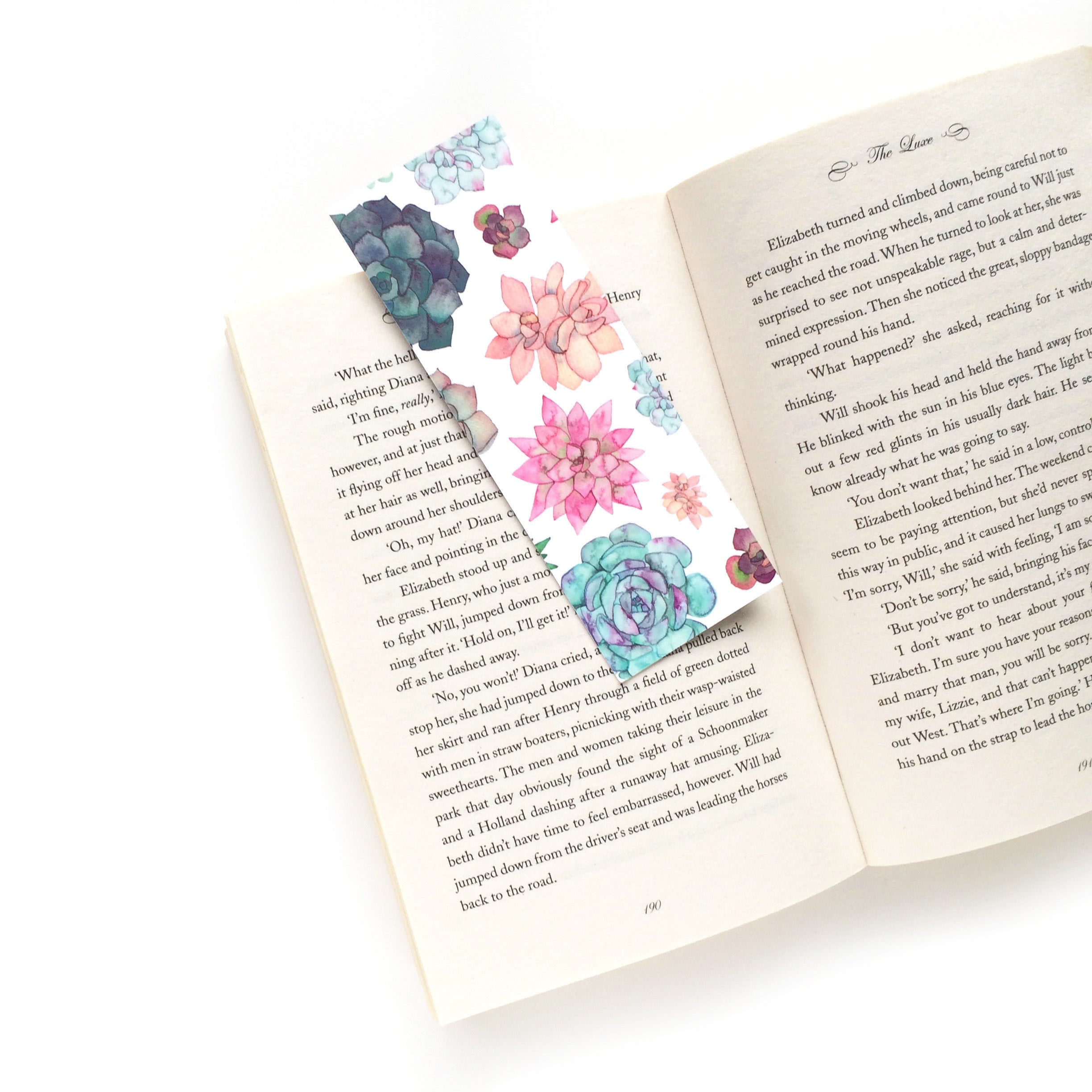 succulent double sided bookmark