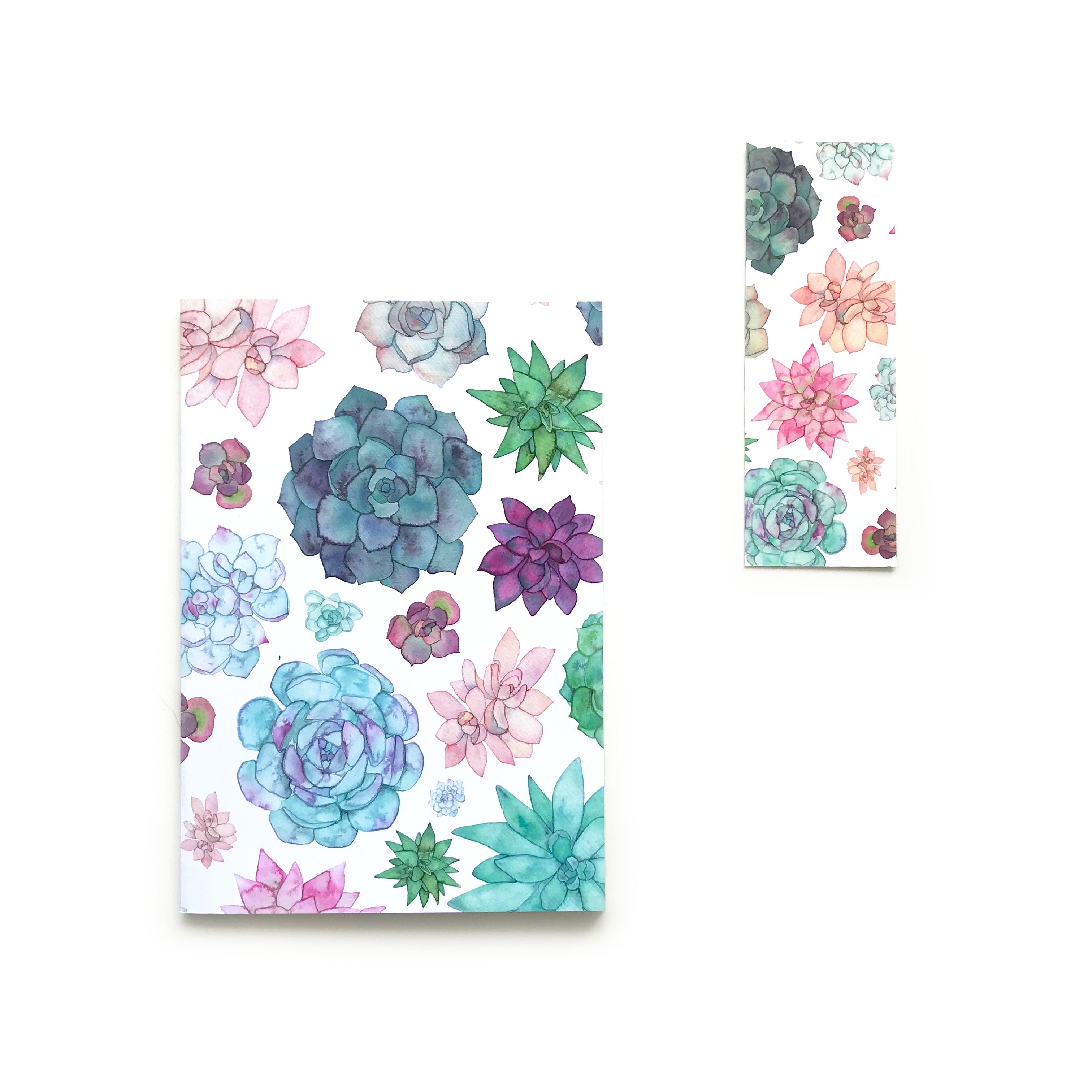 succulent double sided bookmark