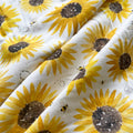 1m large Sunflowers organic jersey fabric