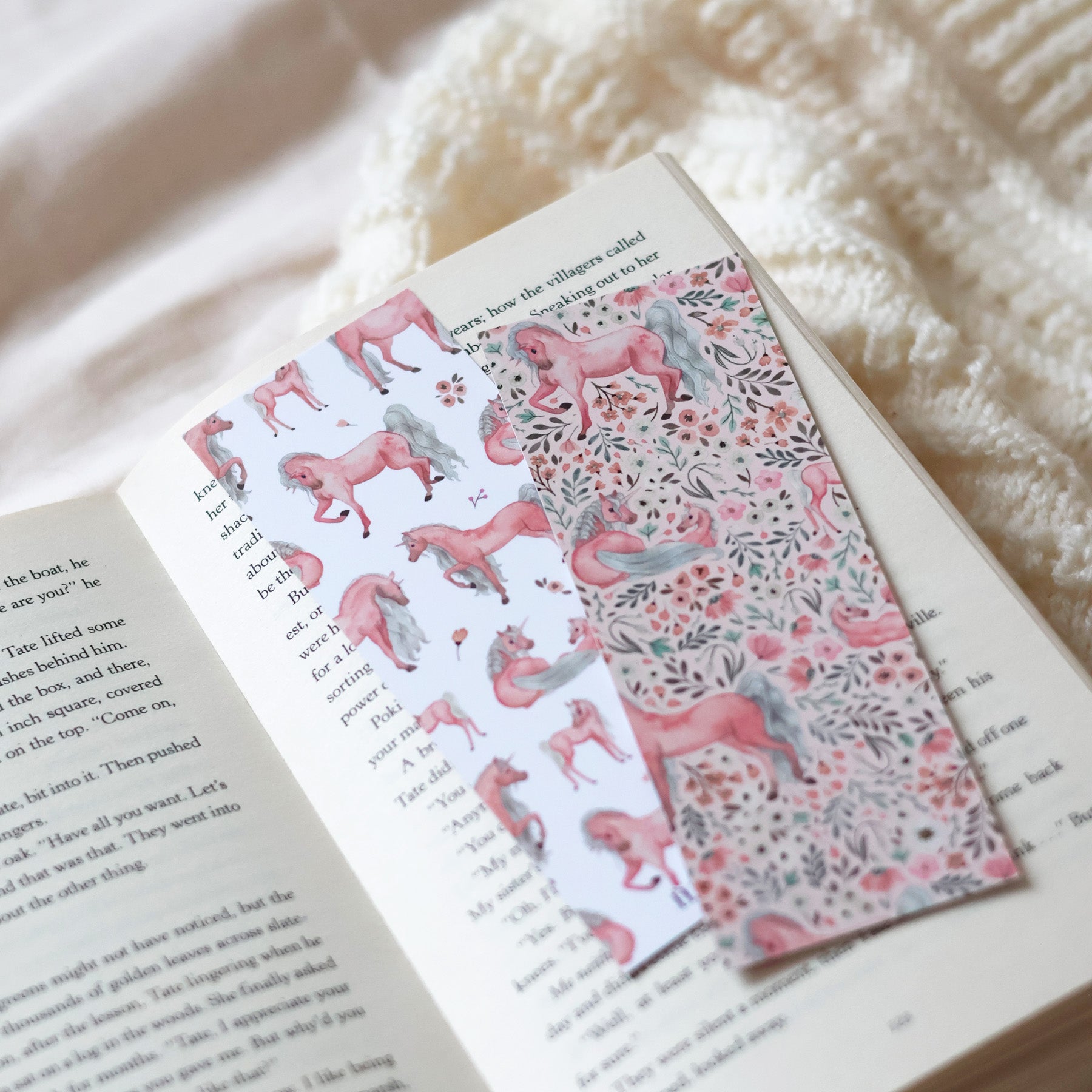 Pink Unicorn Double sided bookmark