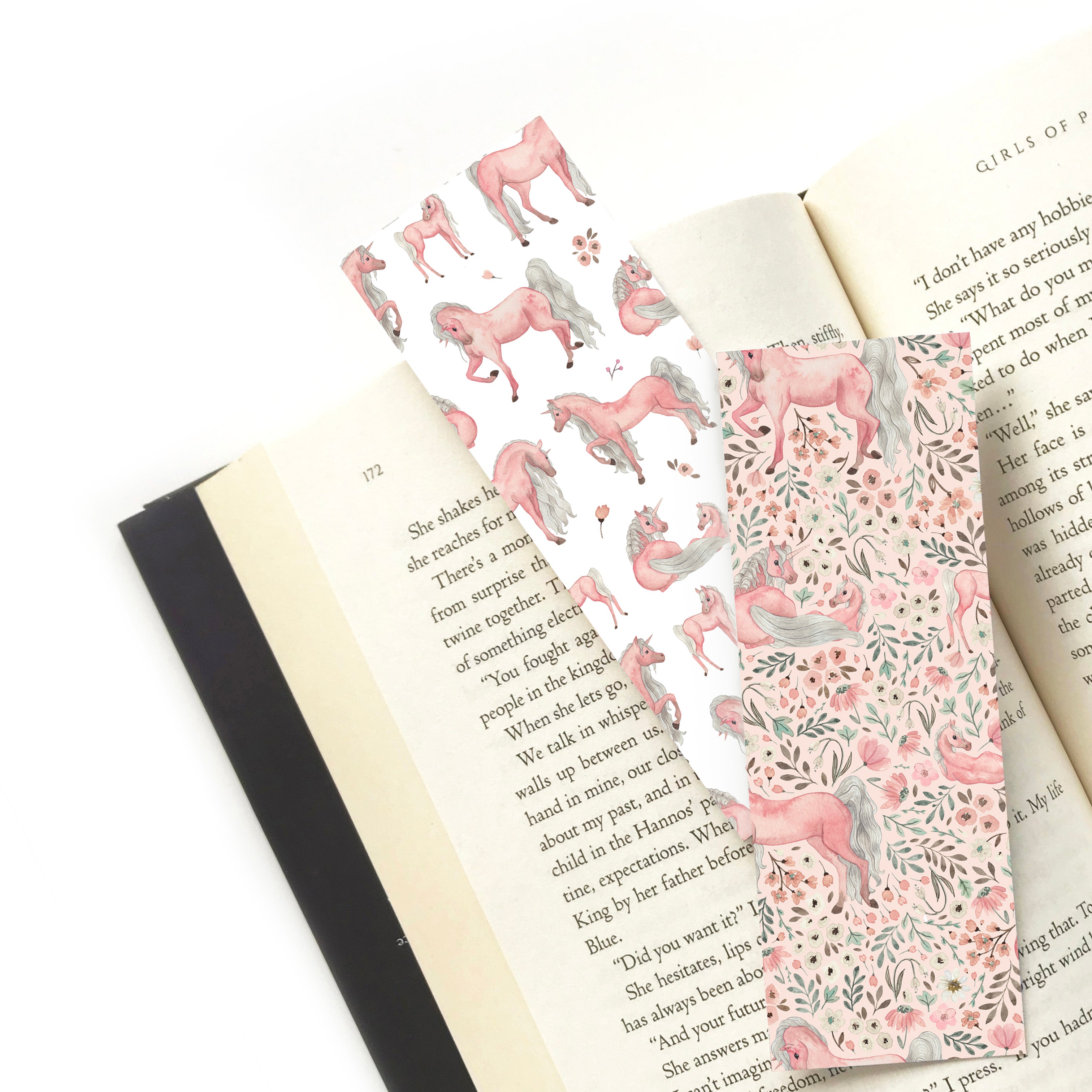 Pink Unicorn Double sided bookmark