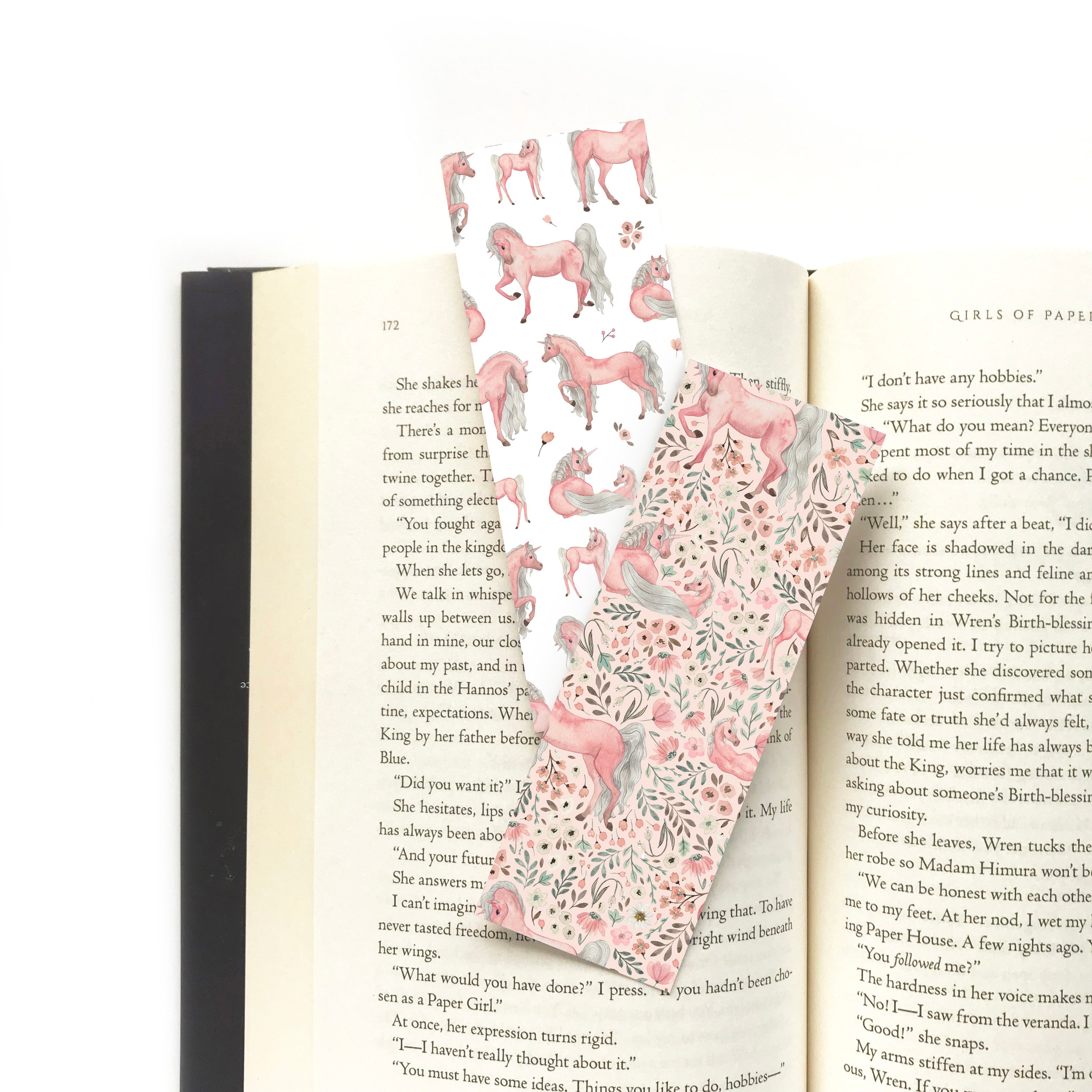 Pink Unicorn Double sided bookmark