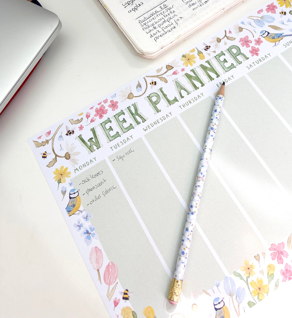 Blue tit floral overwhelm printable kit