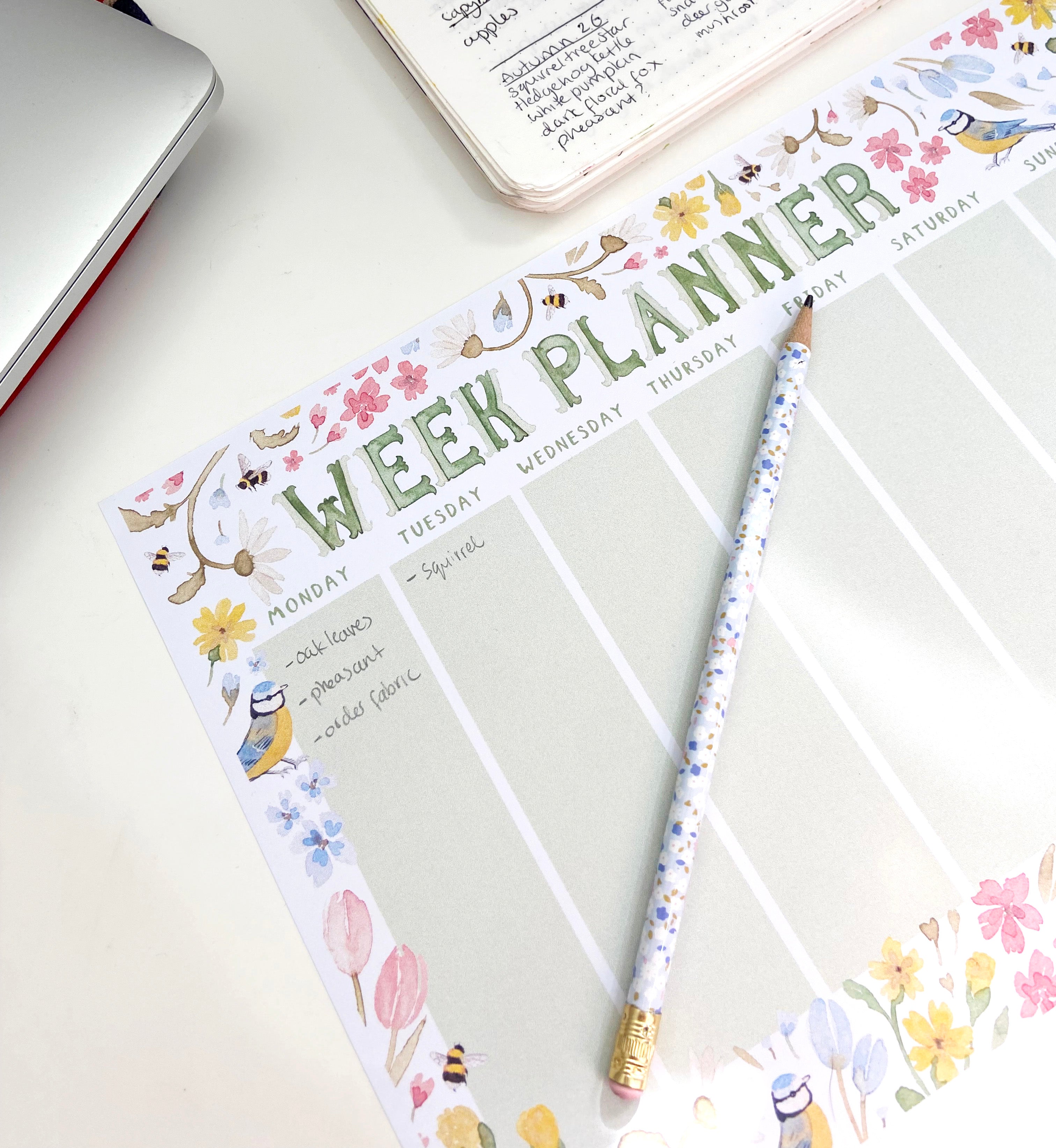 Blue tit floral overwhelm printable kit