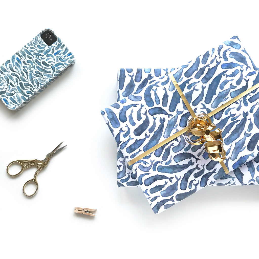 Whale - wrapping paper