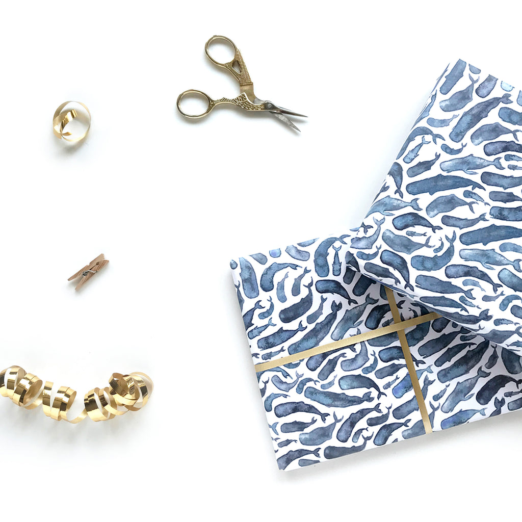 Whale - wrapping paper