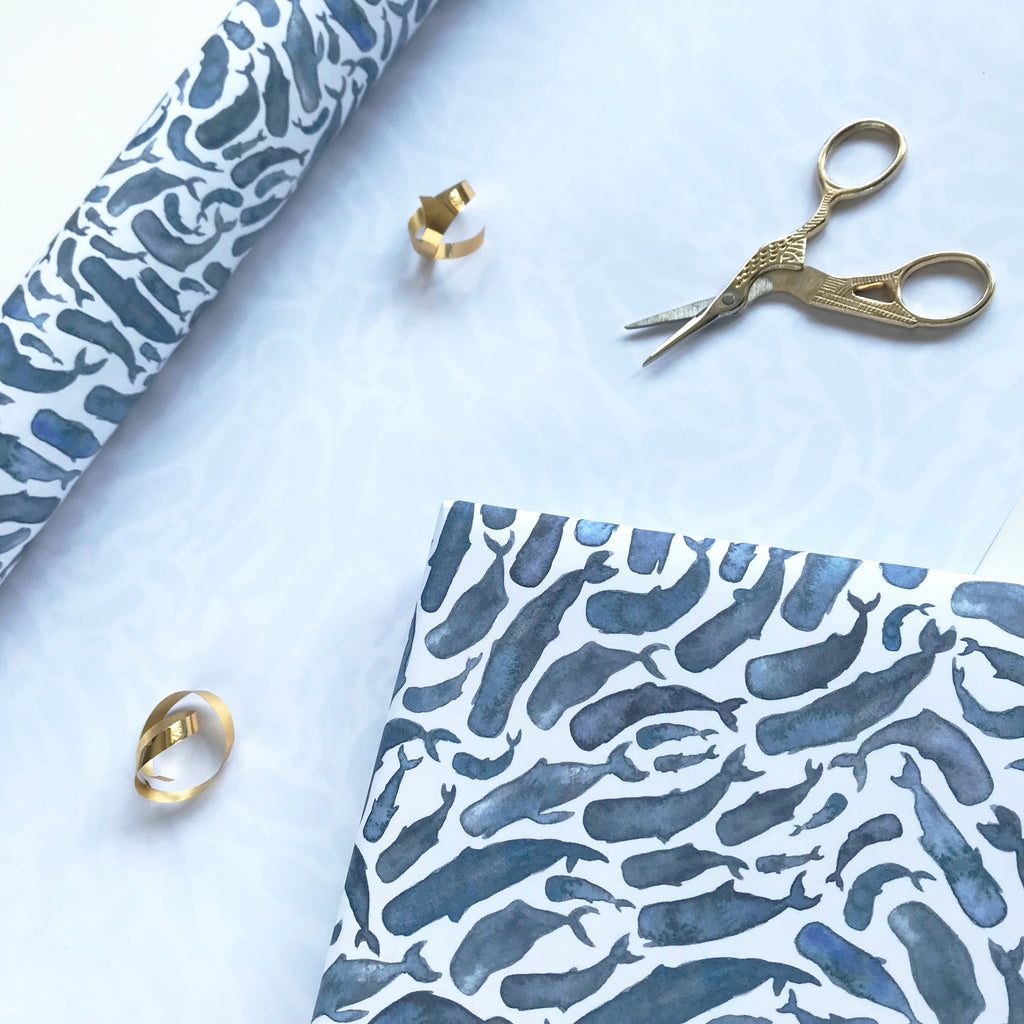 Whale - wrapping paper