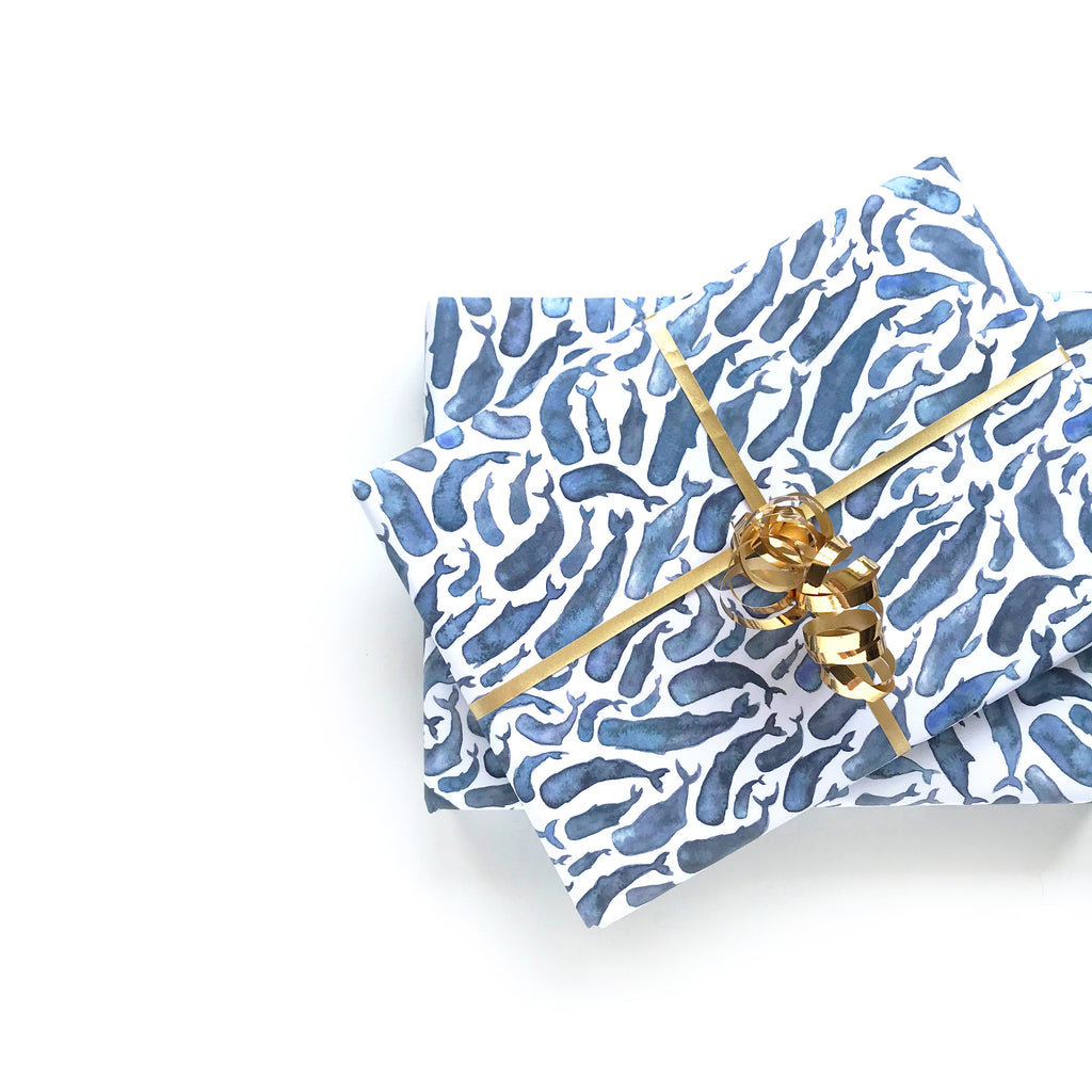 Whale - wrapping paper