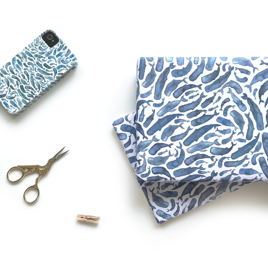 Whale - wrapping paper