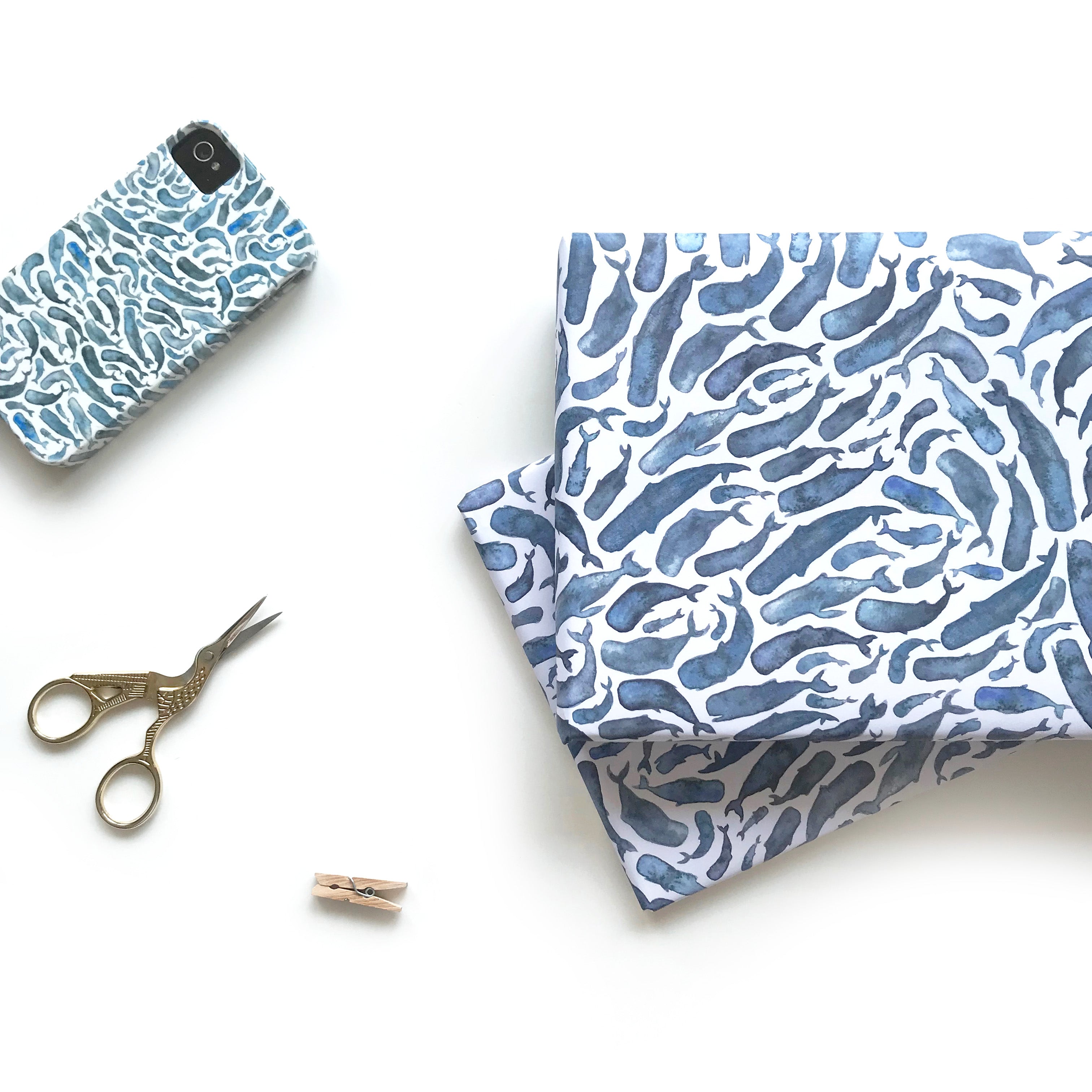 Whale - wrapping paper