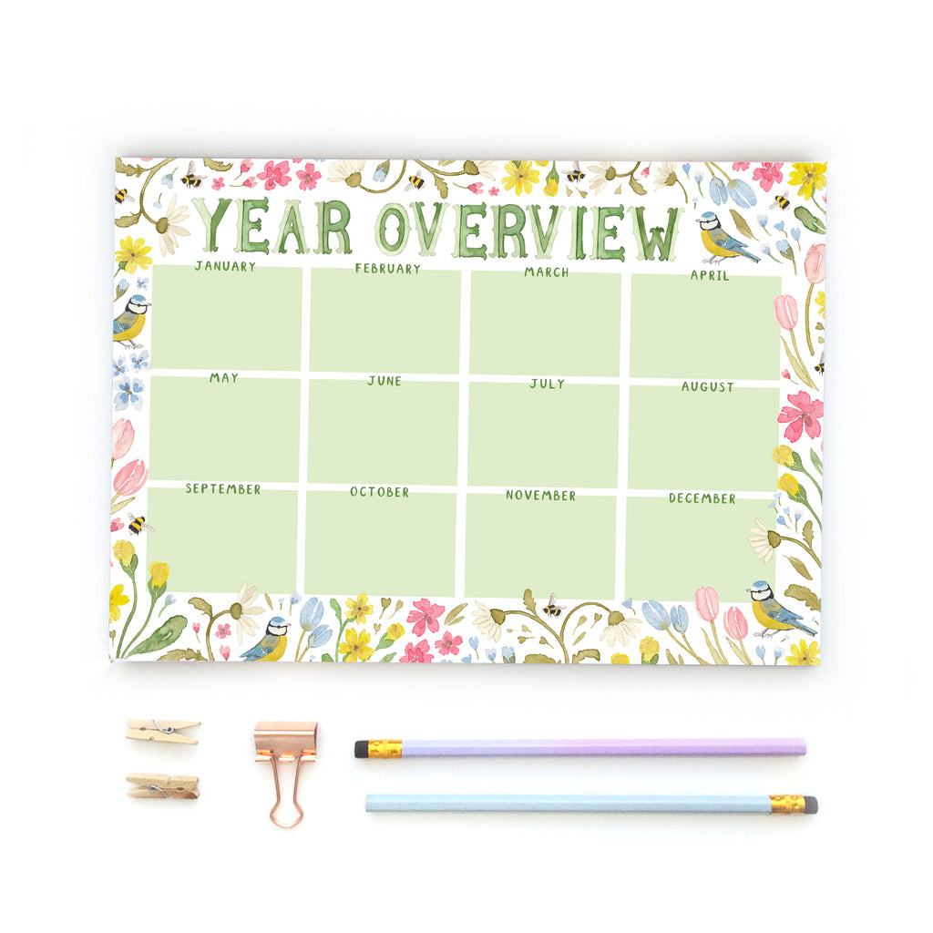 Blue tit floral overwhelm printable kit