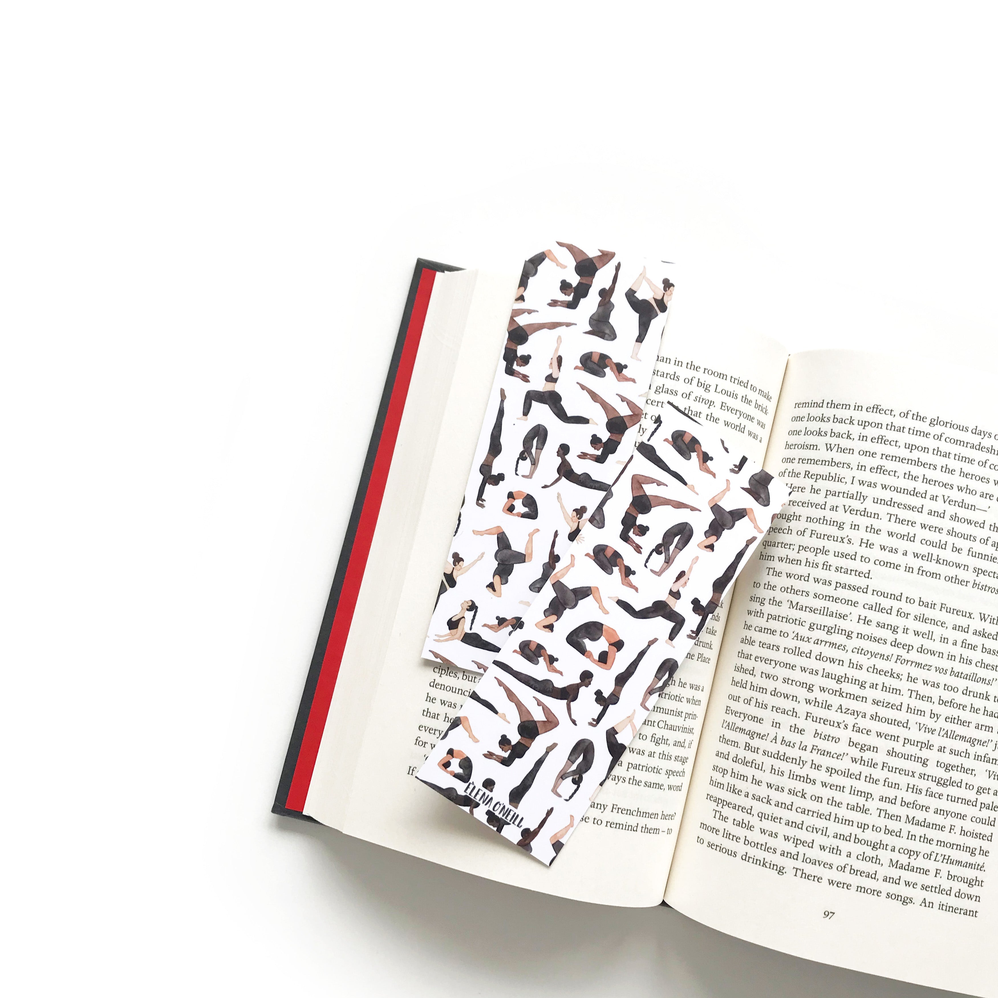 yoga double sided bookmark