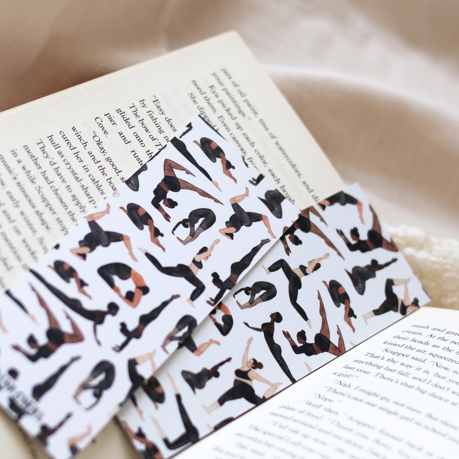 yoga double sided bookmark