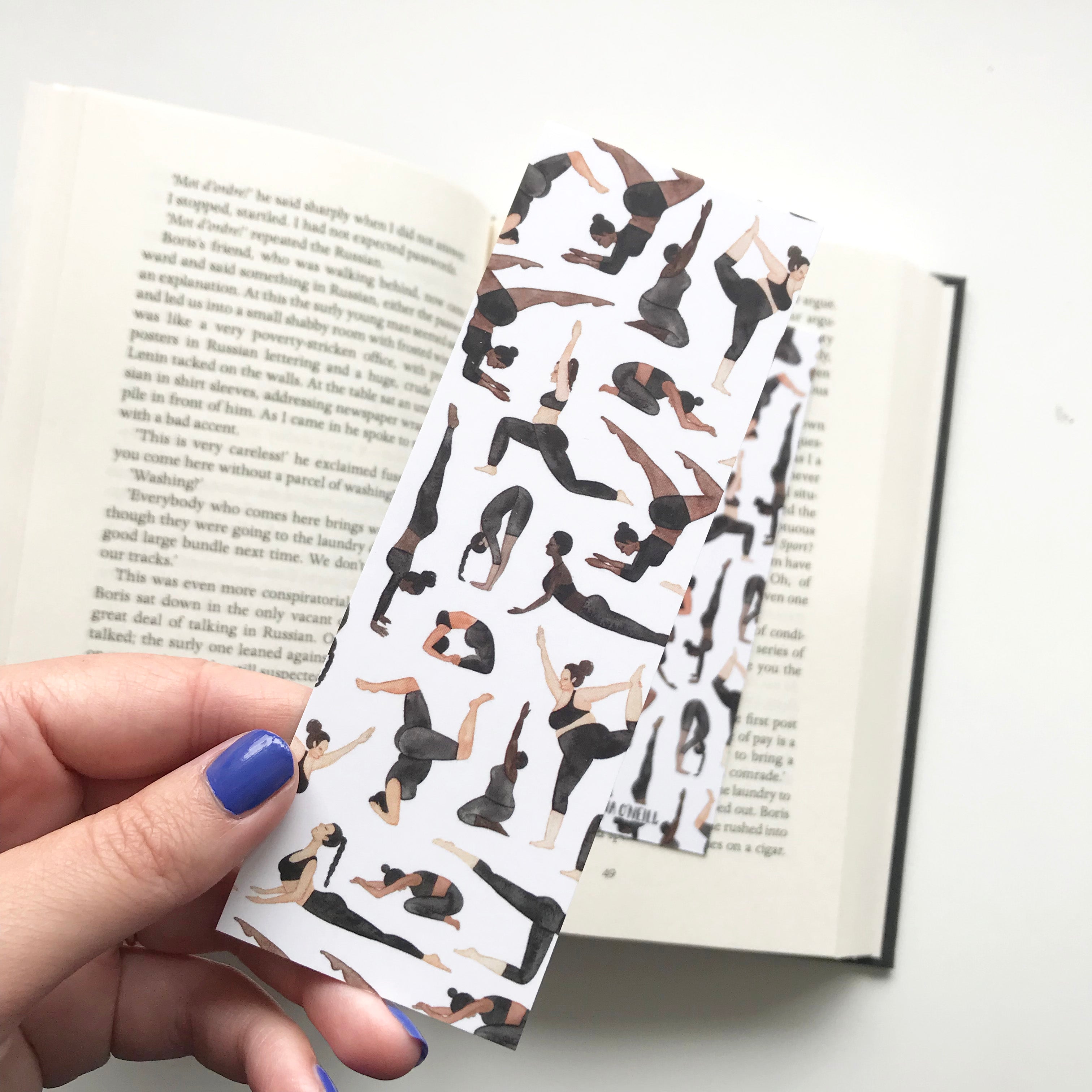 yoga double sided bookmark