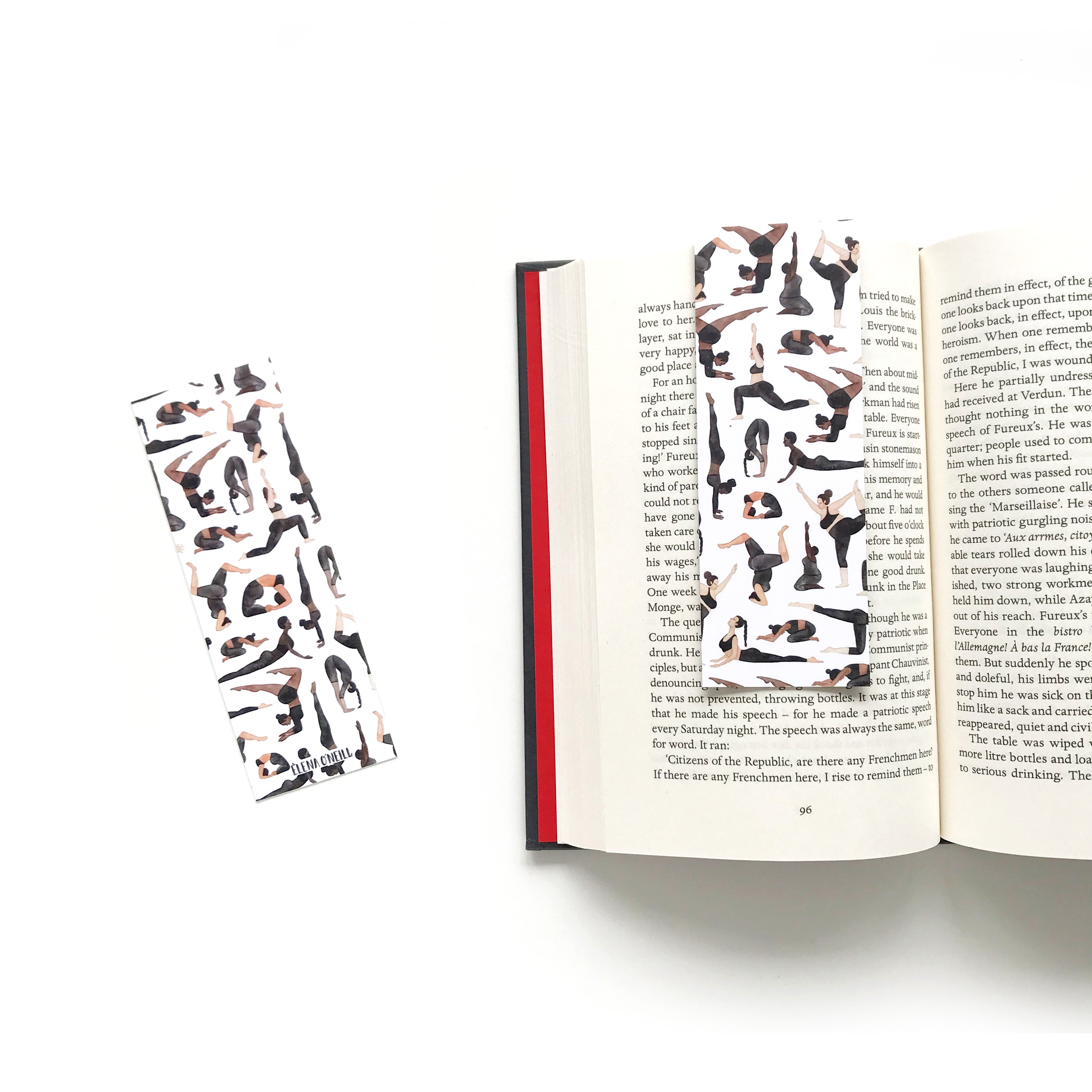 yoga double sided bookmark
