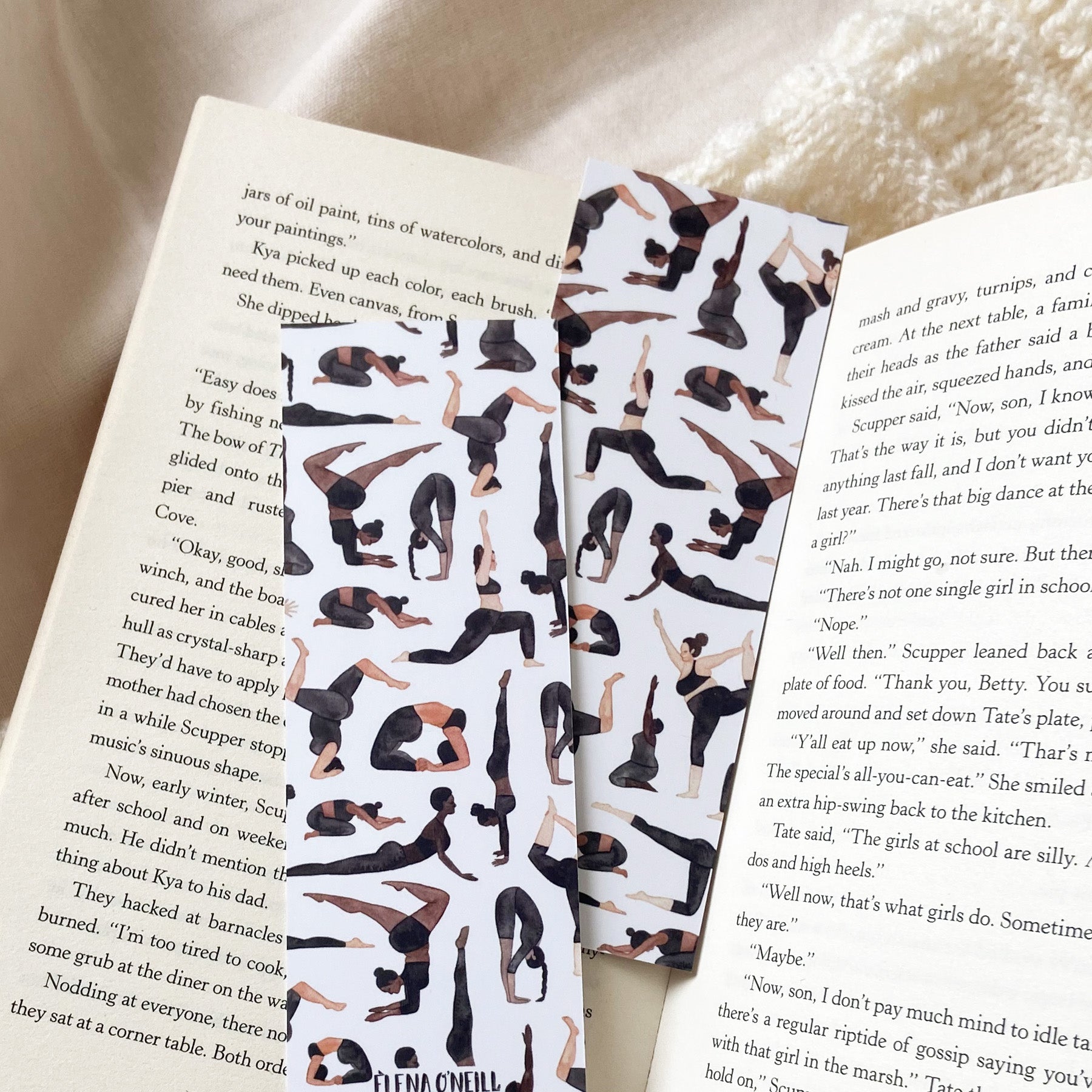yoga double sided bookmark