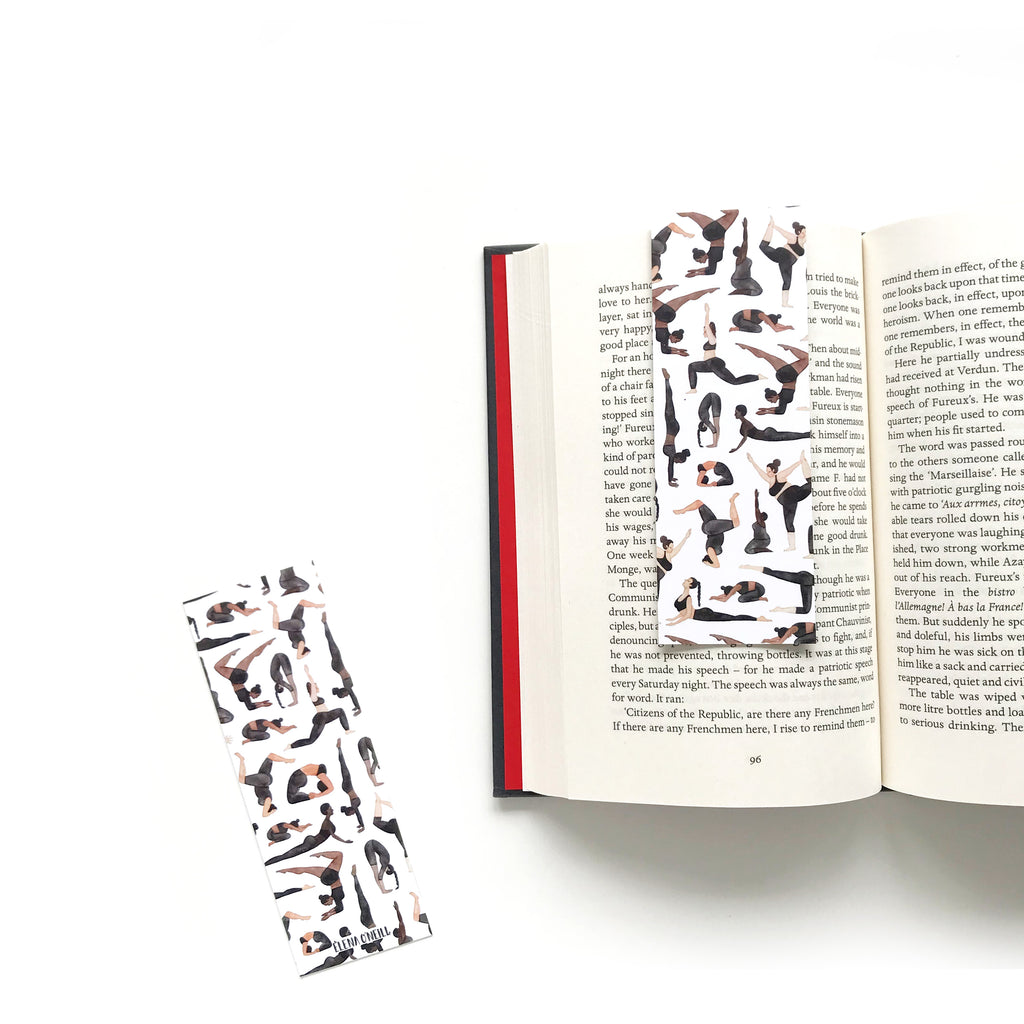 yoga double sided bookmark