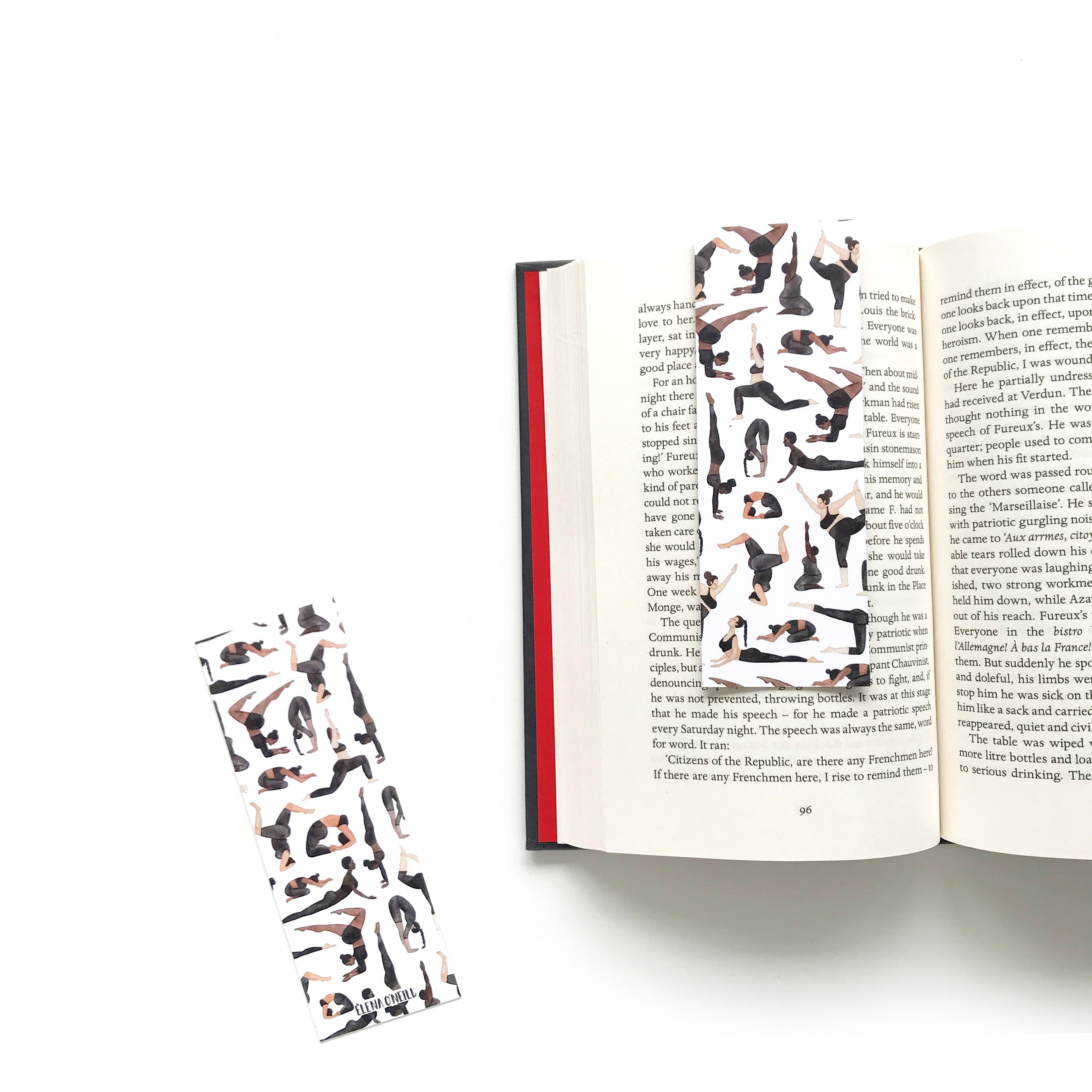 yoga double sided bookmark