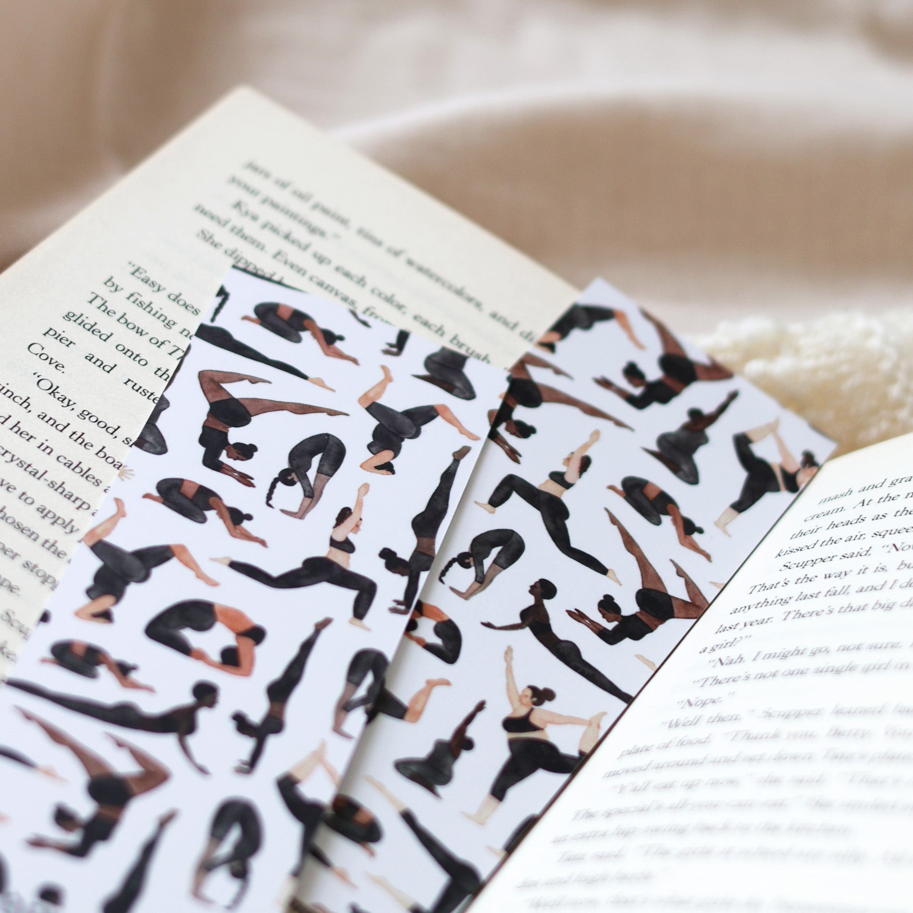 yoga double sided bookmark